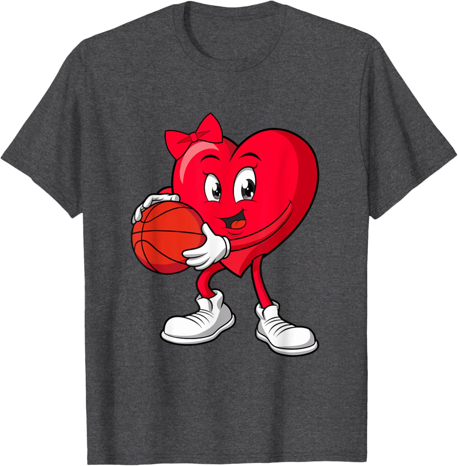 Cute Red Heart Basketball T-Shirt for Girls Perfect for Valentine's Day - 10
