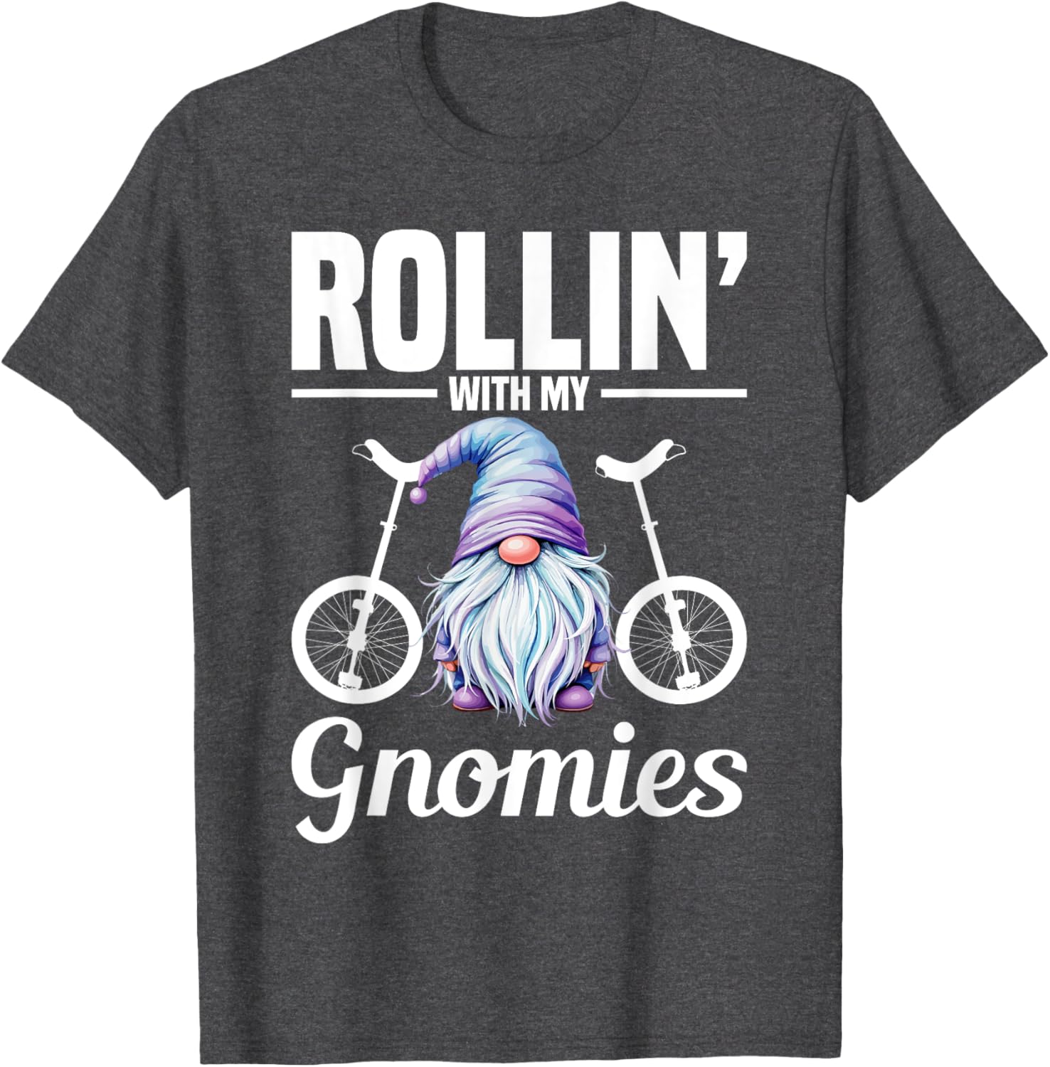 Monocycle Riding Gnomies Unicyclist T-Shirt Fun Apparel for Cyclists - 18