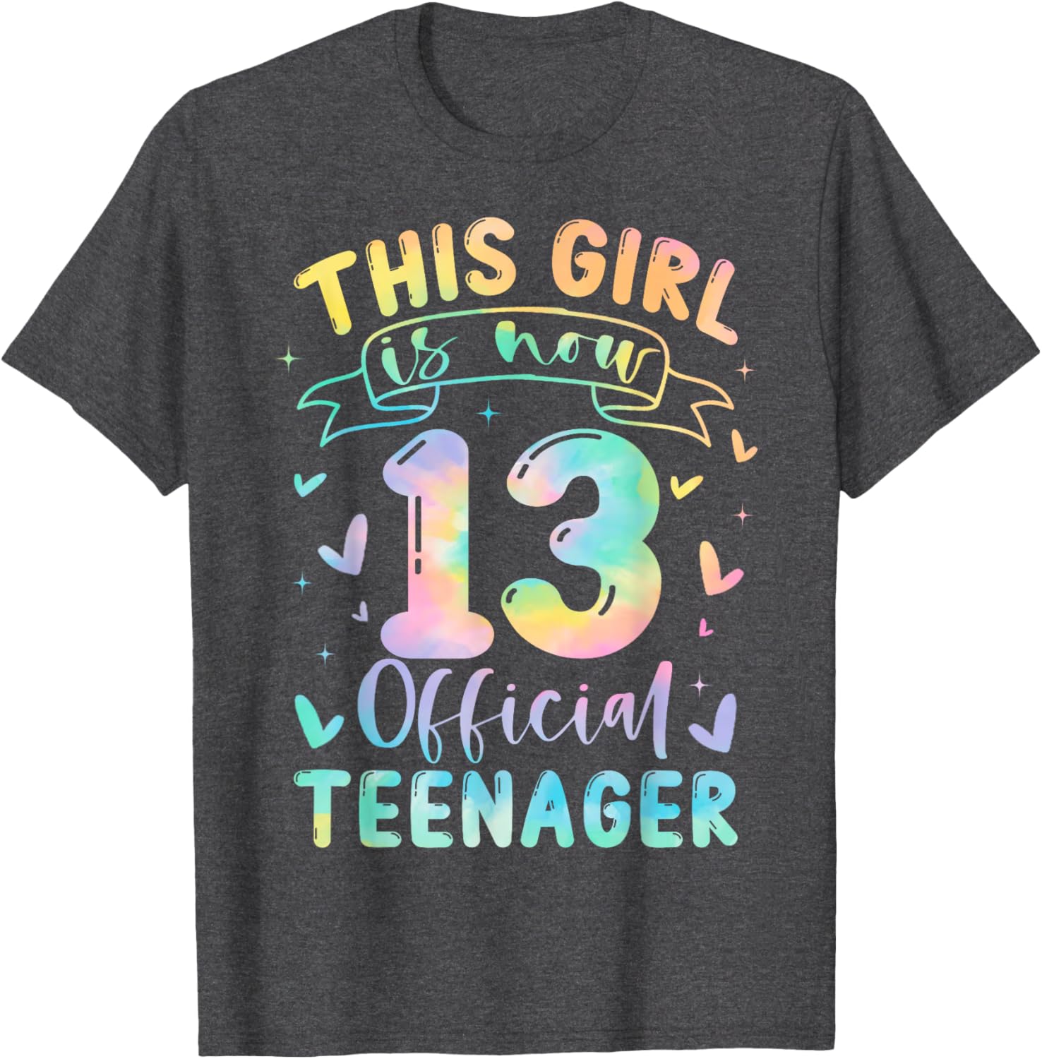 Cute 13th Birthday T-Shirt for Girls Official Teenager Celebration Gift - 1