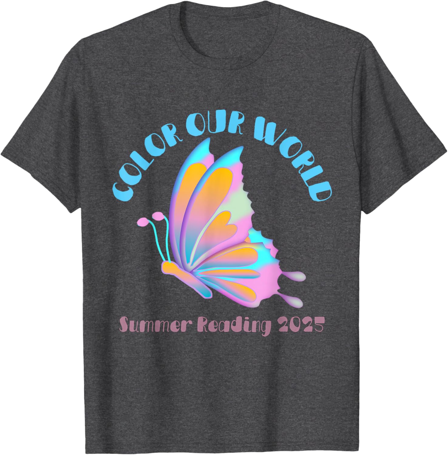 Color Our World Summer 2025 Butterfly T-Shirt for Reading Enthusiasts - 22