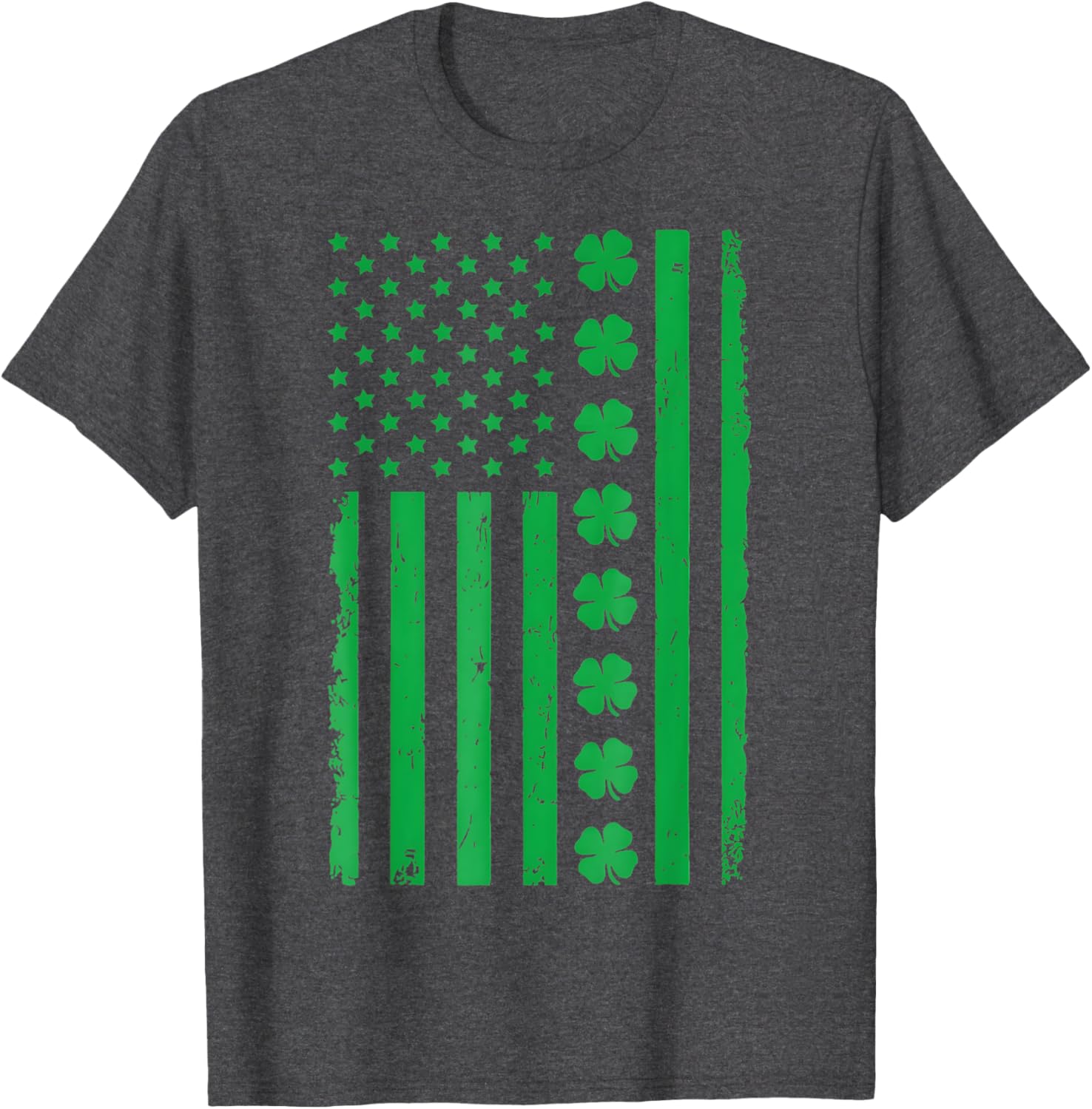 Stunning US American Flag T-Shirt with Shamrocks for St. Patrick's Day - 16