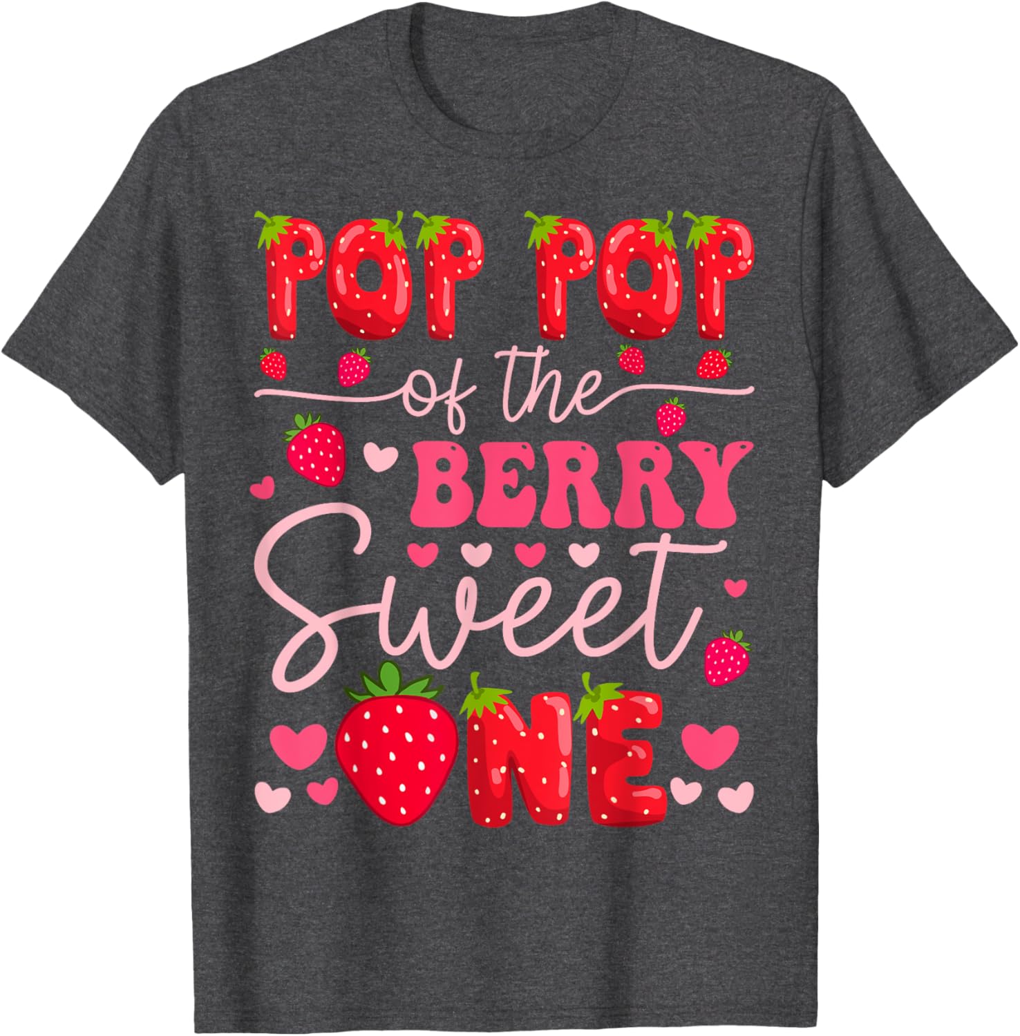 Cute Strawberry 1st Birthday Girl T-Shirt Perfect for Party Celebration - 10