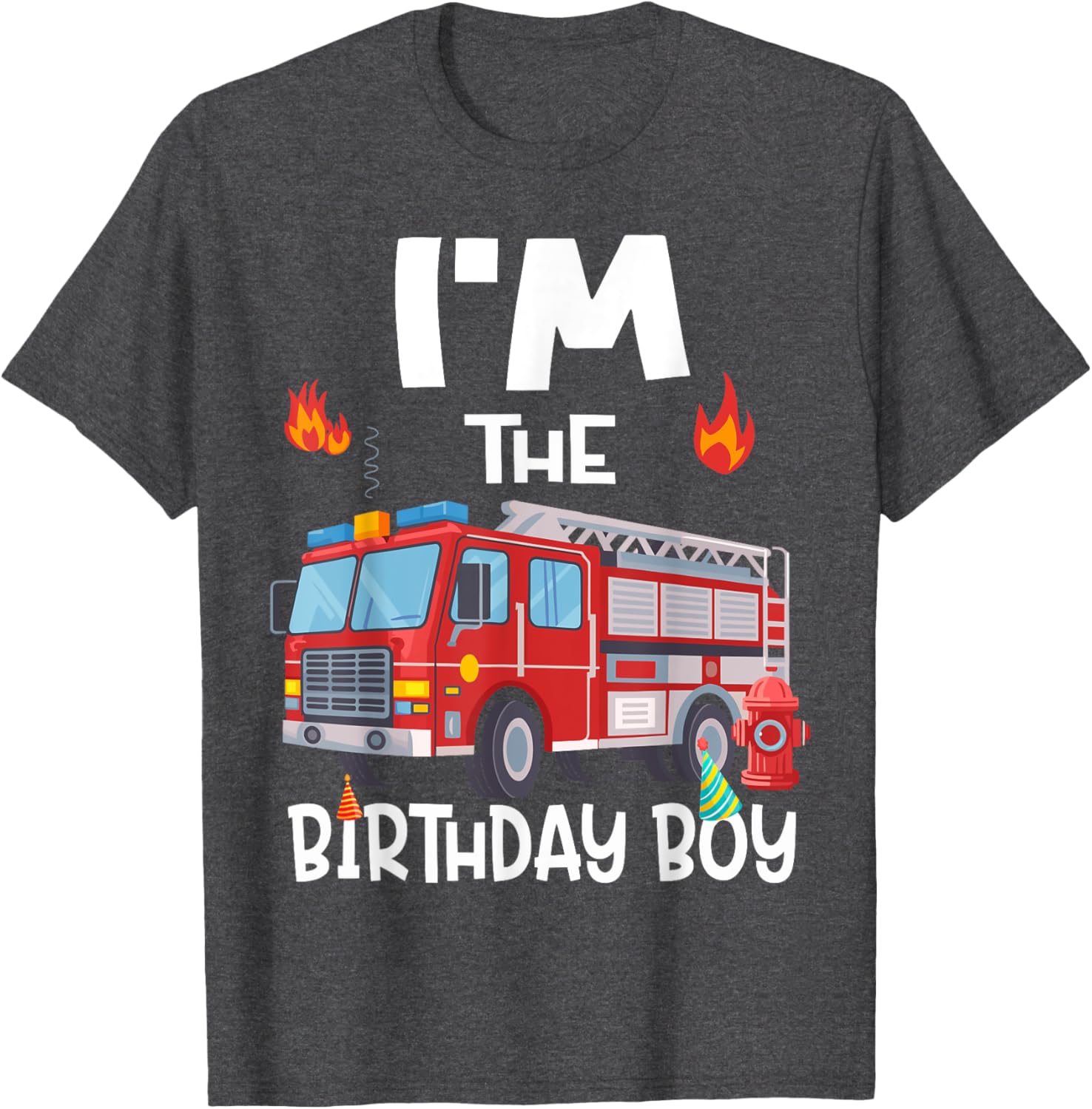 Birthday Boy Fire Truck Firefighter Family T-Shirt for Fun Celebrations - 13