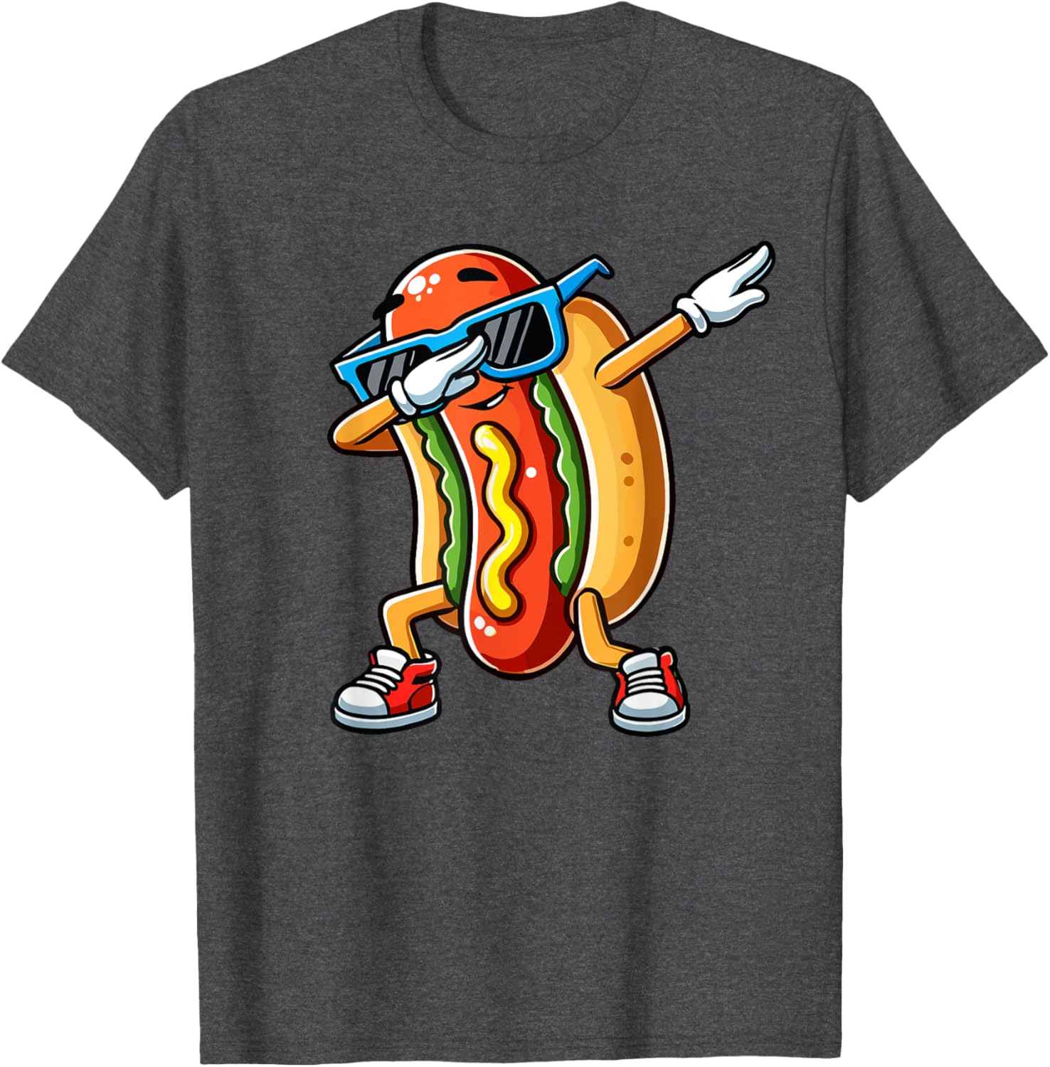 Funny Dabbing Hotdog Sunglasses T-Shirt for Kids Who Love Dogs and Hotdogs - 26