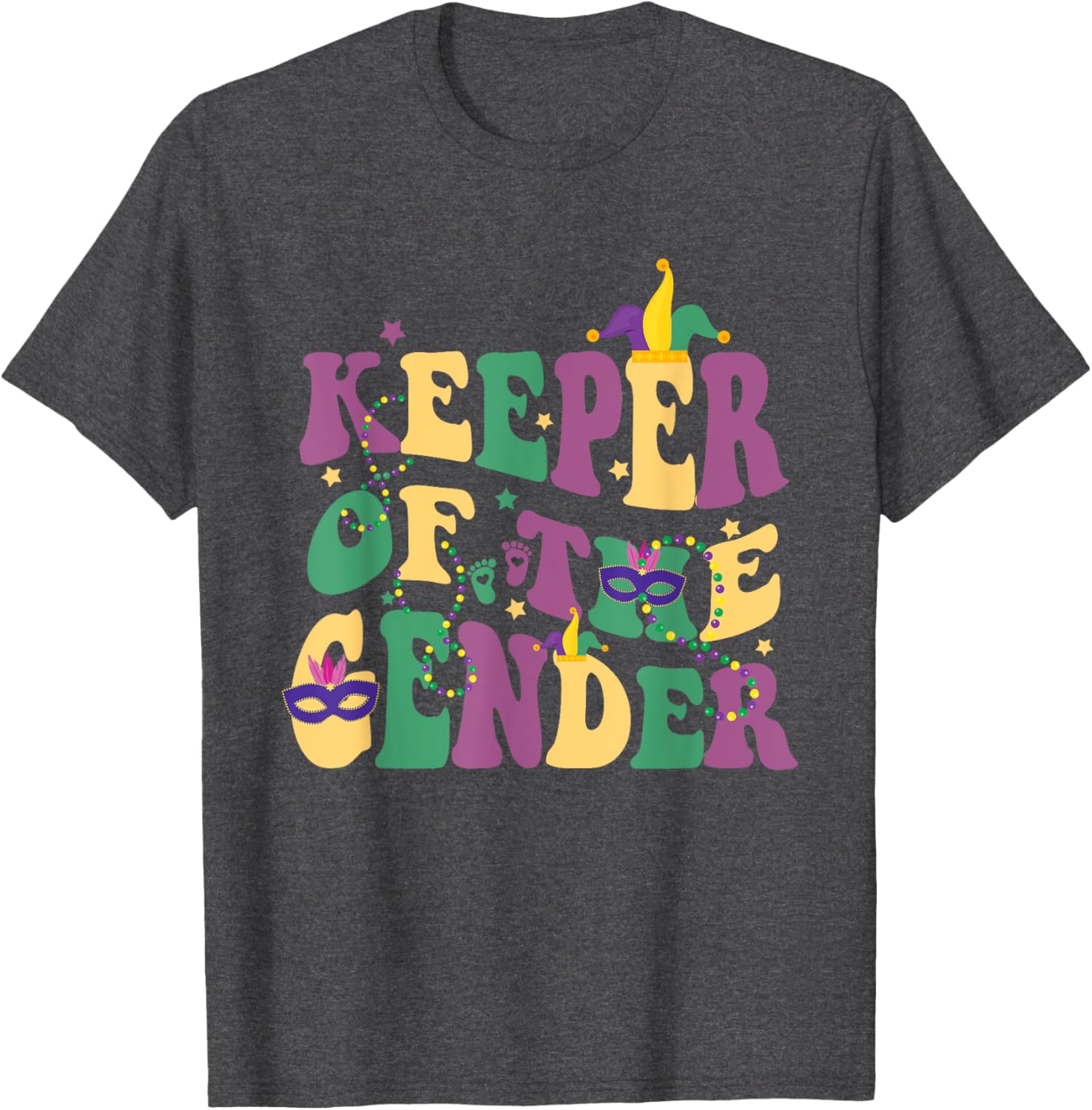 Keeper Of The Gender Reveal Mardi Gras Baby Shower T-Shirt for Fun Celebrations - 24