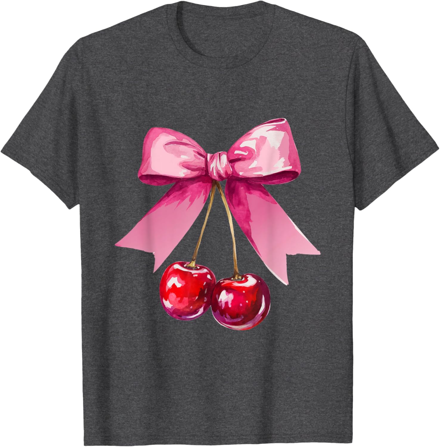 Kawaii Cherry Pink Bow T-Shirt for Cute Valentine's Day Style - 7
