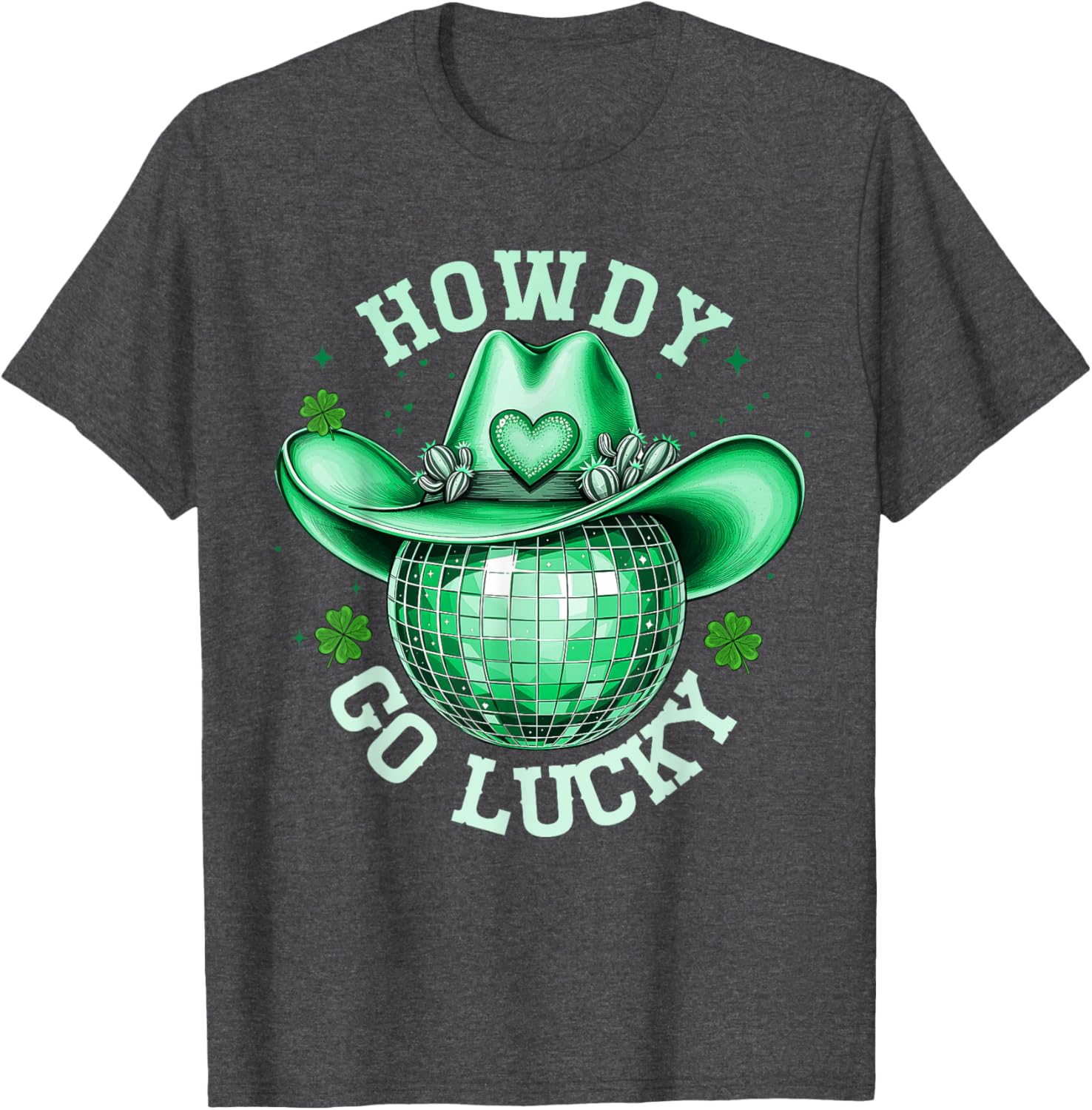 Howdy Go Lucky Disco Western Irish Shamrock T-Shirt for St. Patrick's Day - 15