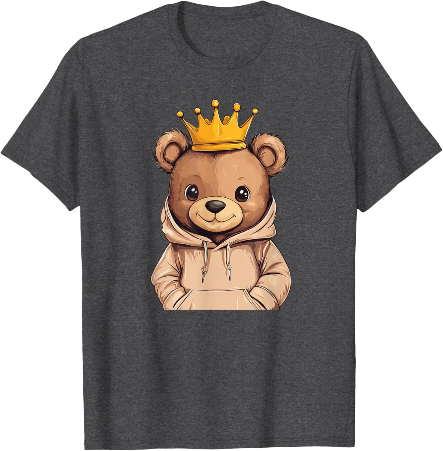 Adorable Cool Teddy Bear King with Crown and Sweater T-Shirt Outfit - 5