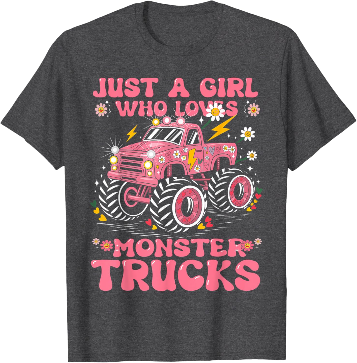 Pink Monster Truck T-Shirt for Girls - Perfect Birthday Gift Tee - 5