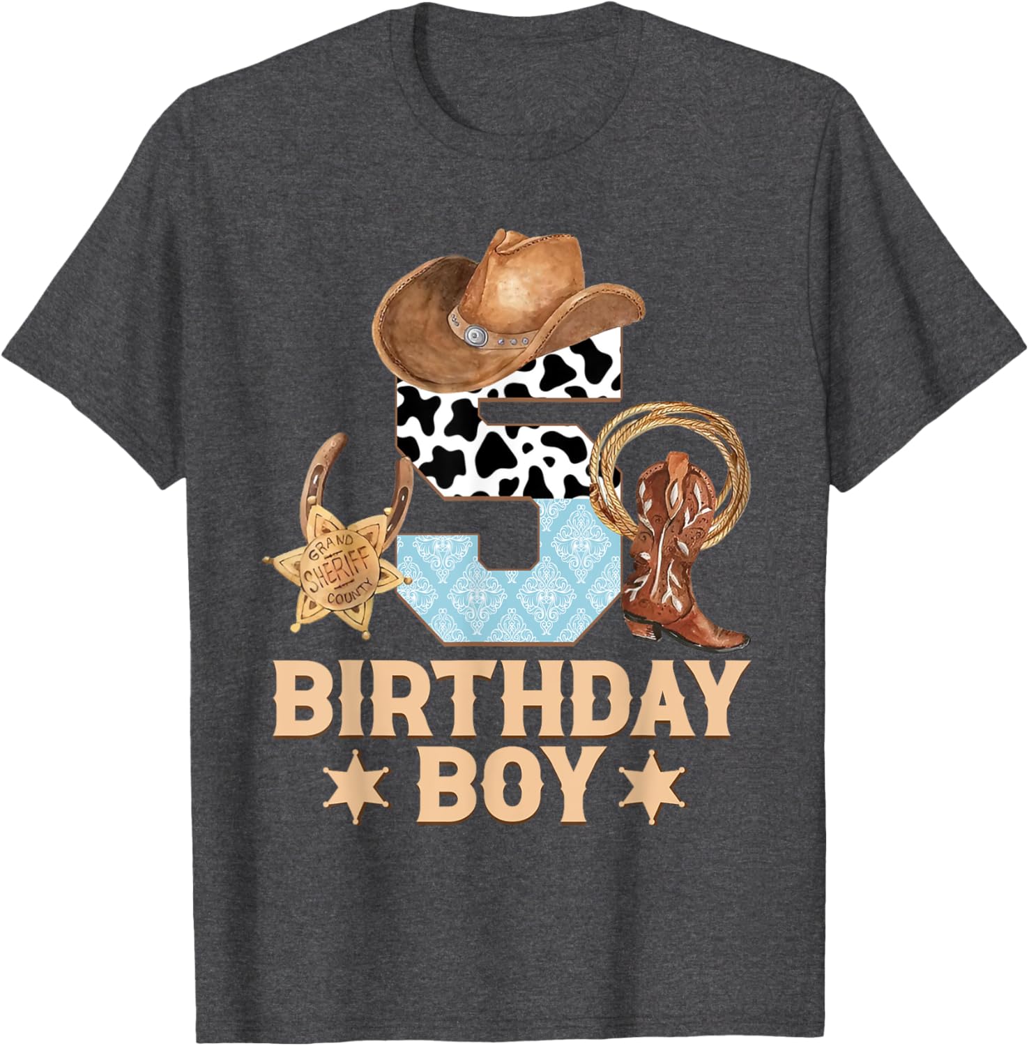 Western Family Birthday Boy Cowboy T-Shirt for 5th Birthday Celebration - 15