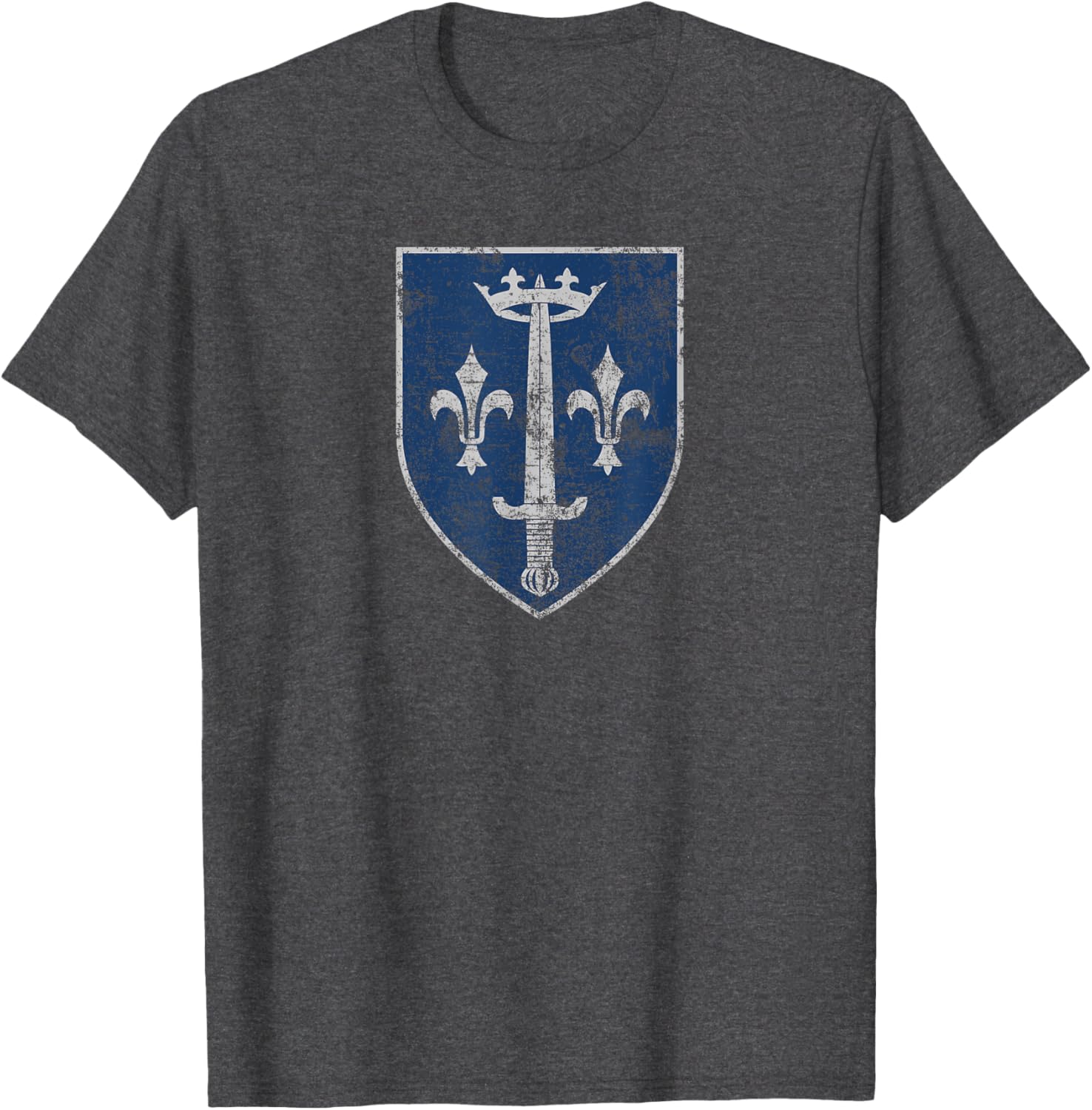Family Crest of Saint Joan of Arc Distressed Print T-Shirt for Everyone - 7