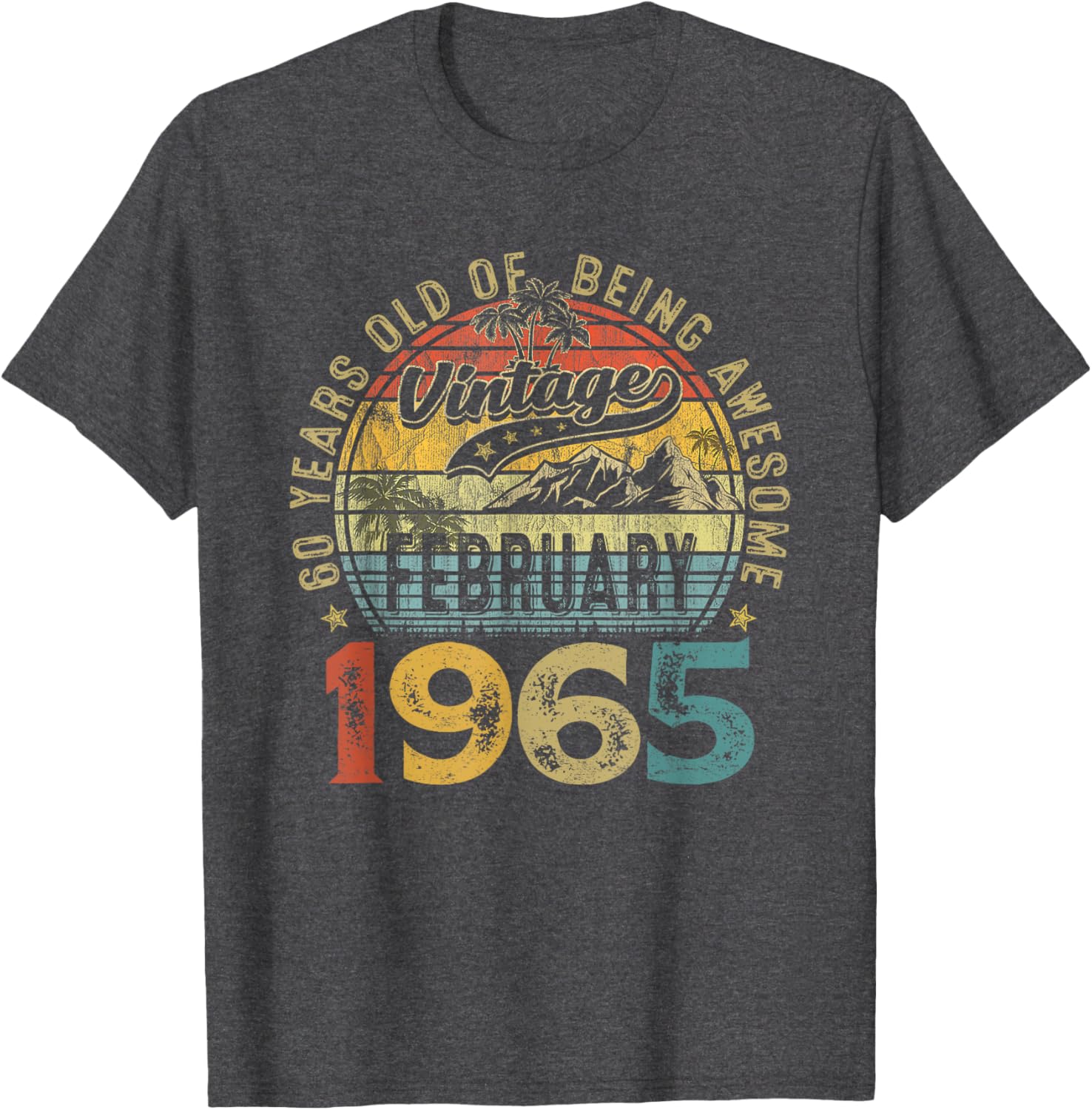 Vintage Retro 60th Birthday T-Shirt for February 1965 Celebration - 4