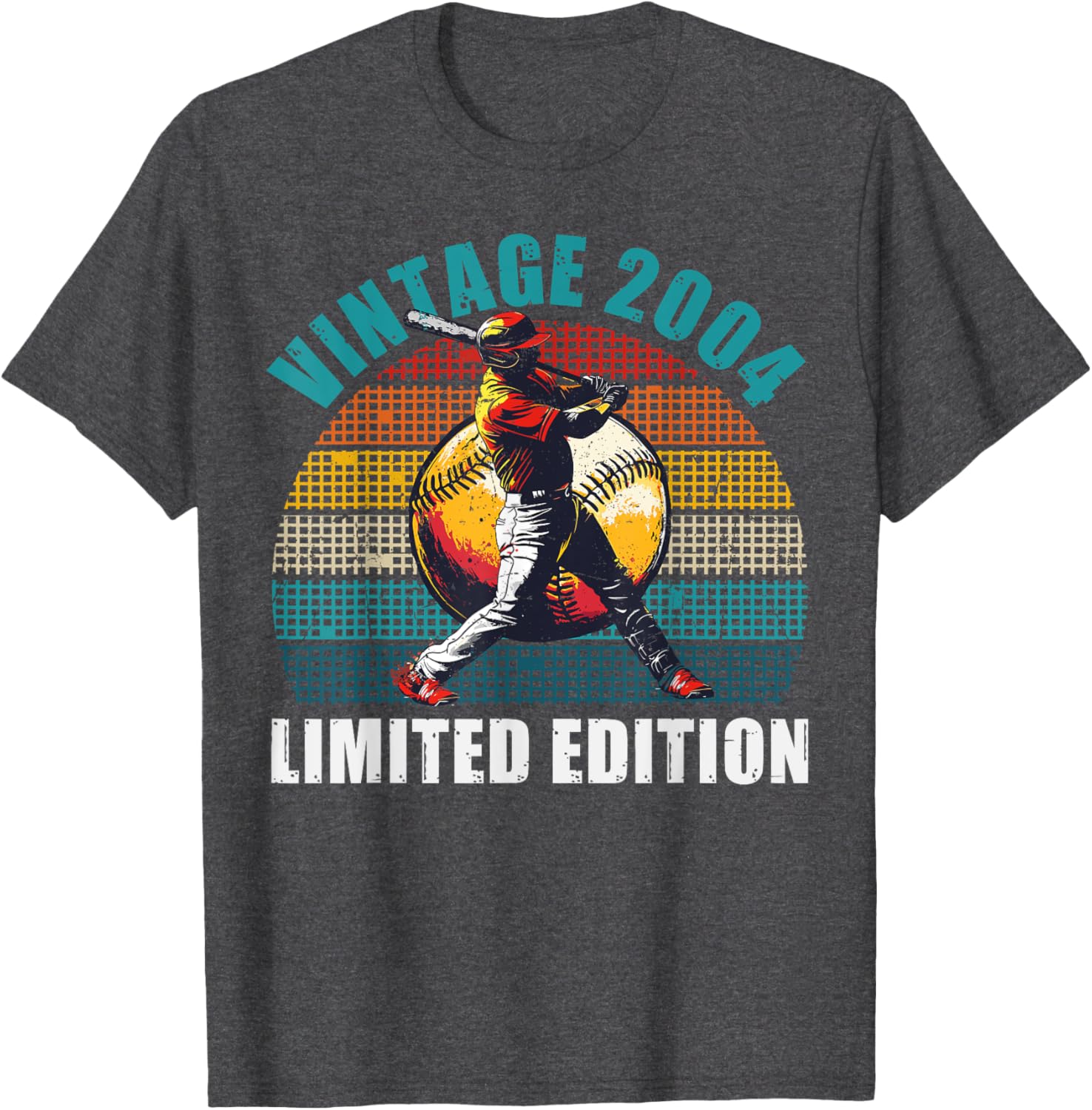 Retro 2004 Baseball Player 21st Birthday T-Shirt for Vintage Style Fans - 1