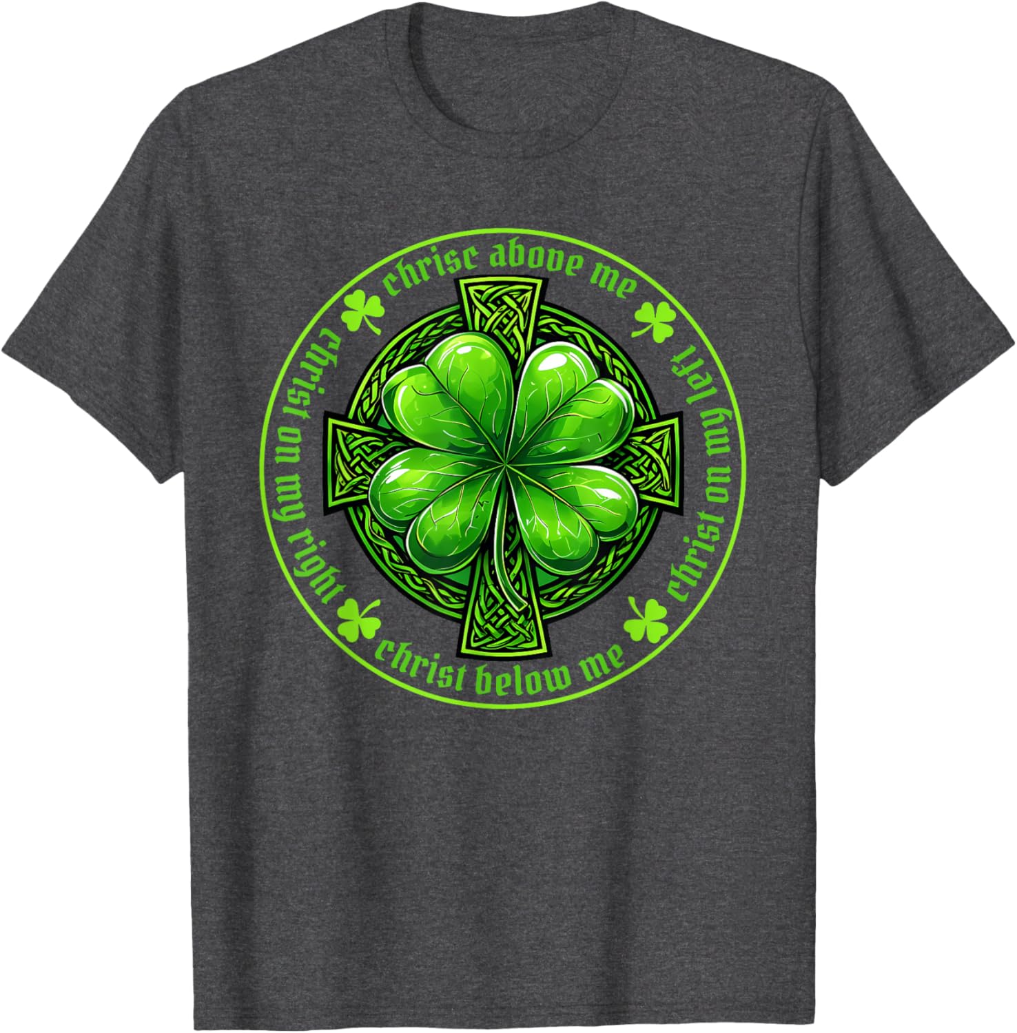 St Patrick's Breastplate Prayer T-Shirt Irish Cross Design for Catholics - 5