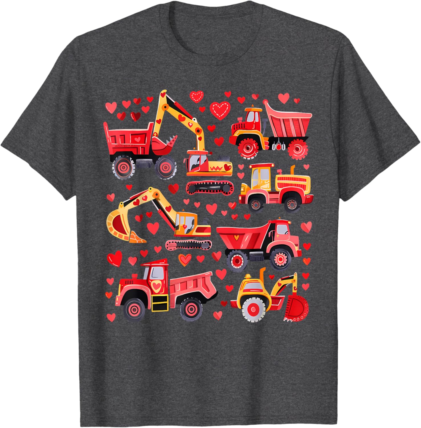 Loads of Love Construction Trucks Valentine's Day T-Shirt for Toddler Boys - 7