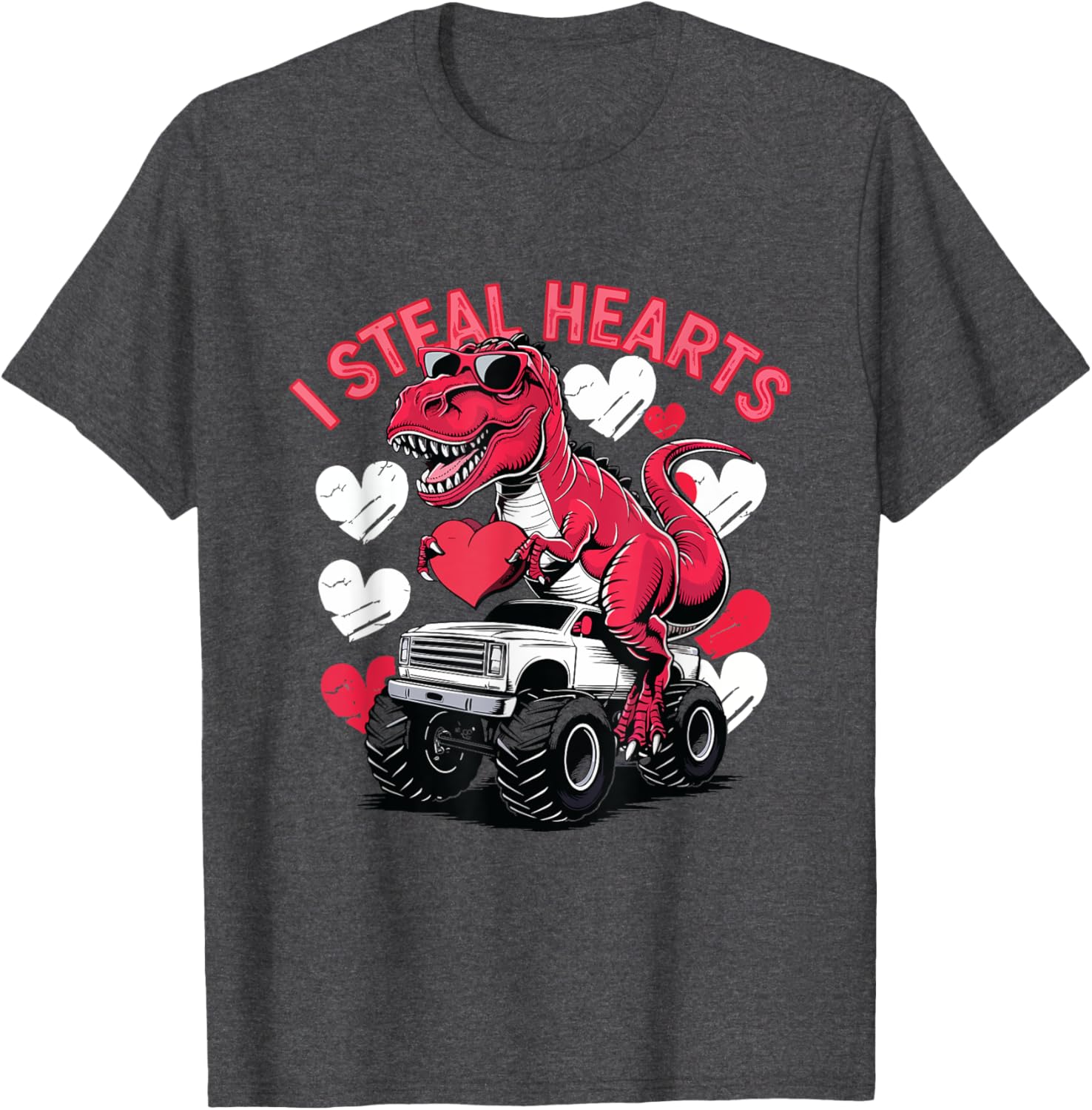 I Steal Hearts Toddler T-Rex Valentine's Day Shirt for Baby Boys - 24