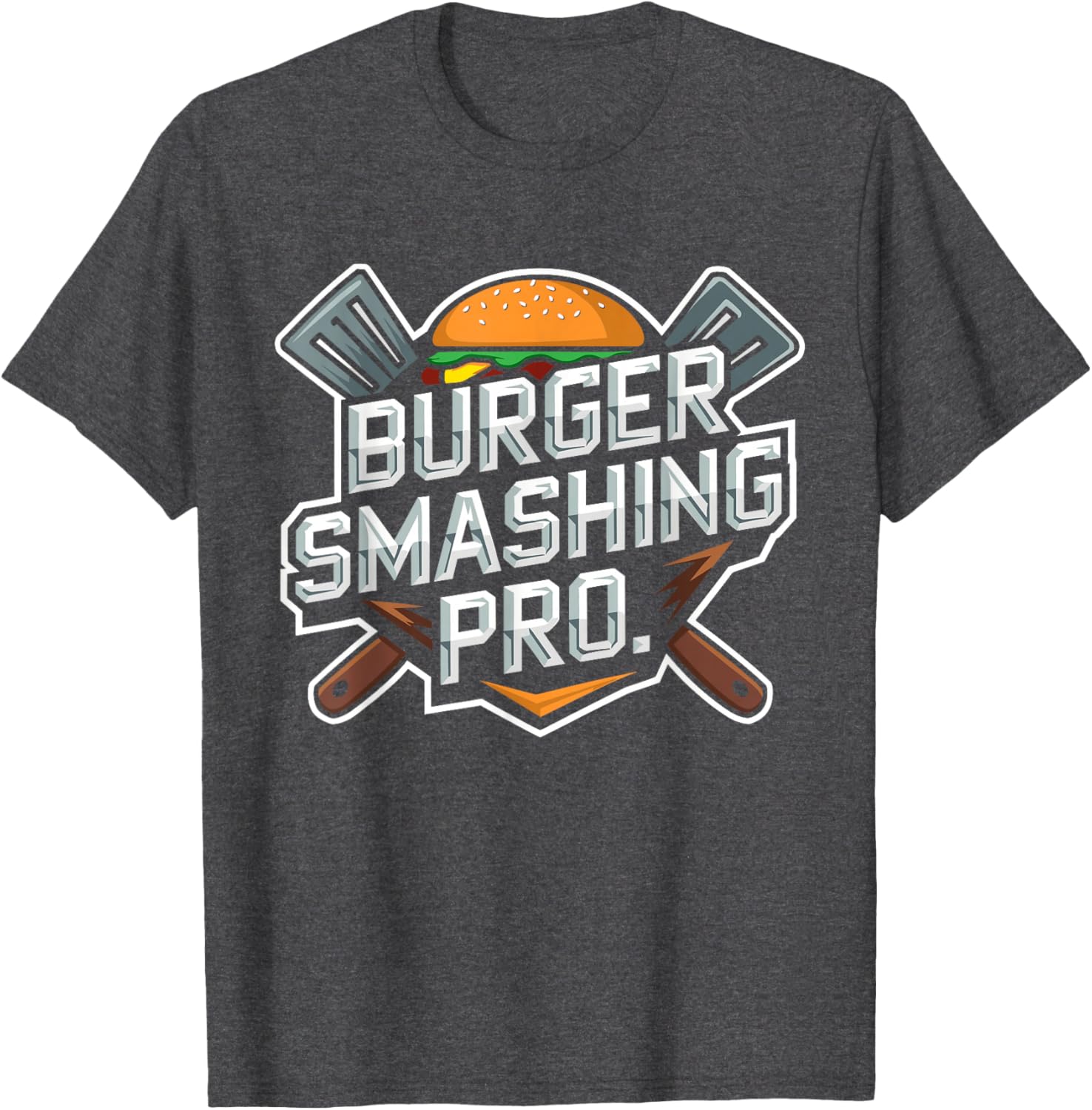 Smash Burger Lover Grilled Cheeseburger Flat Top T-Shirt for Foodies - 14