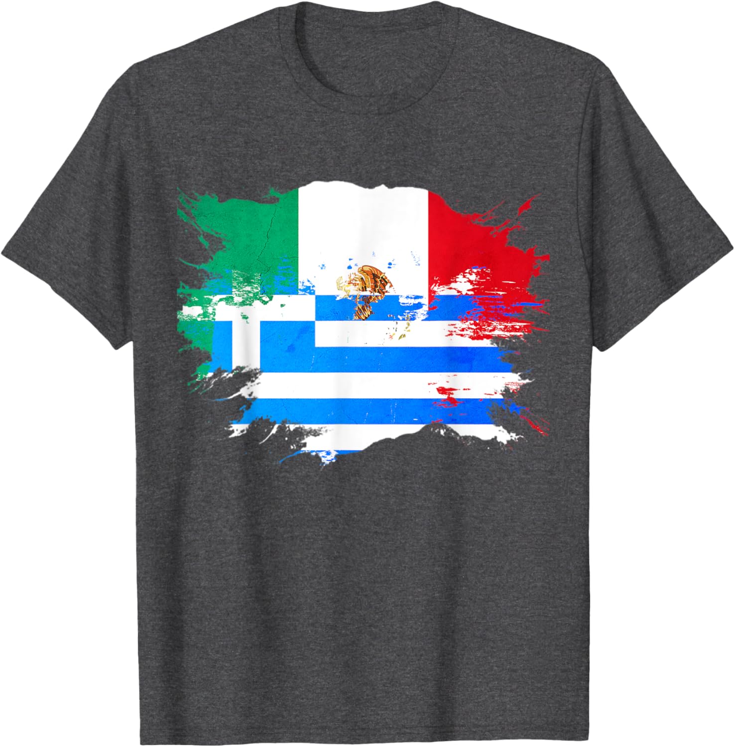 Mexican and Greek Heritage Flag T-Shirt for Proud Celebrations - 6