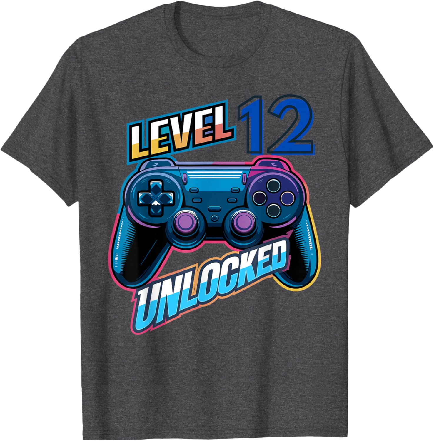 Funny Level 12 Unlocked Gamer T-Shirt for Kids 12th Birthday Gift - 16