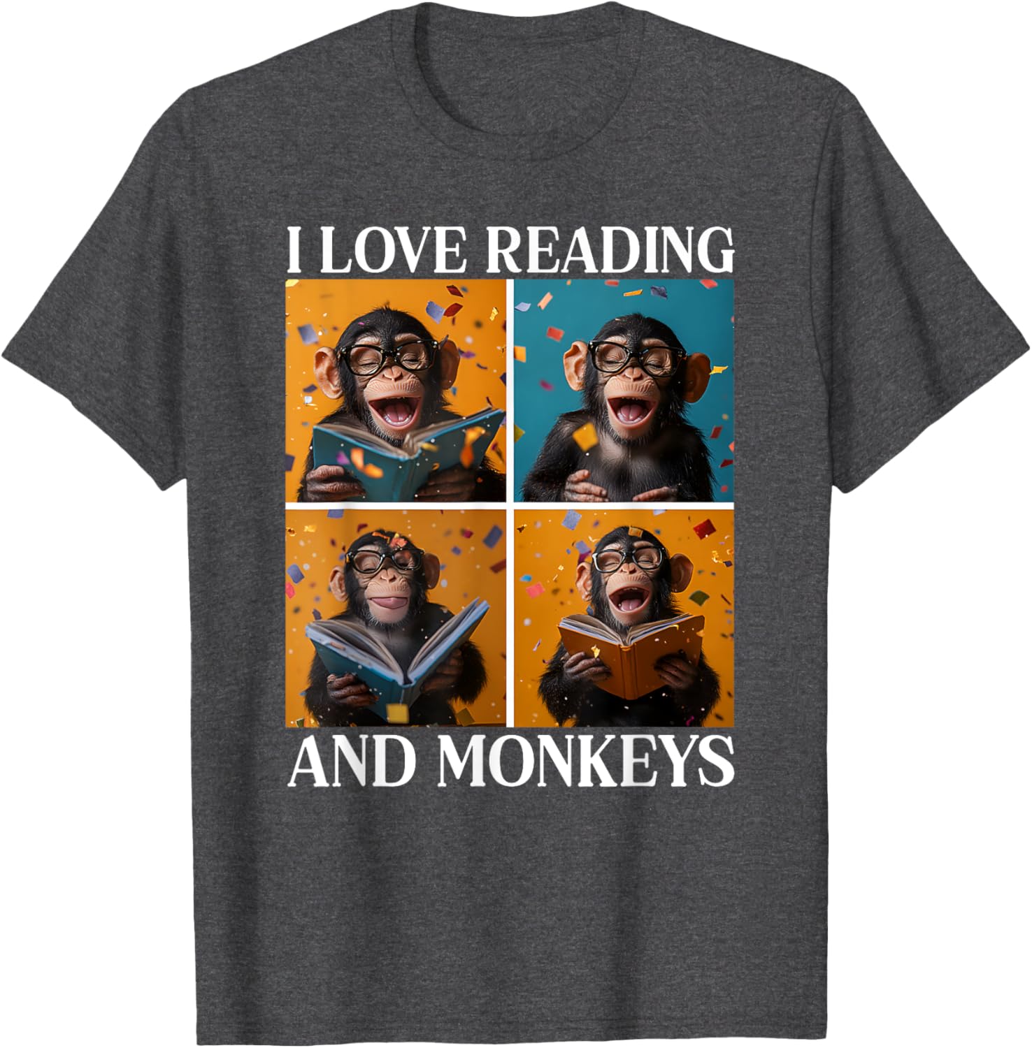 Adorable Love Reading and Monkeys T-Shirt for Book Lovers and Kids - 7