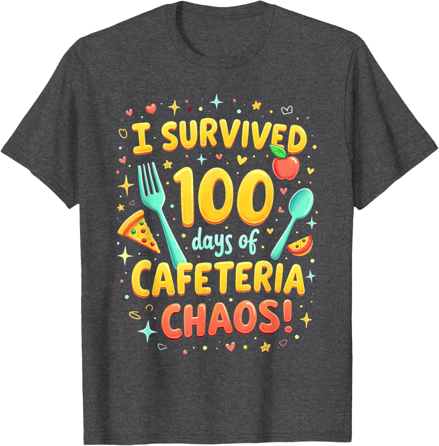 I Survived School Cafeteria Chaos Funny Lunch Lady T-Shirt for Kids - 5
