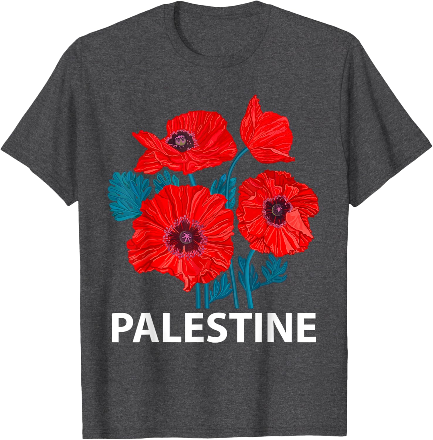 Palestine Patriotic Poppy T-Shirt for Palestinian Resistance Support - 25