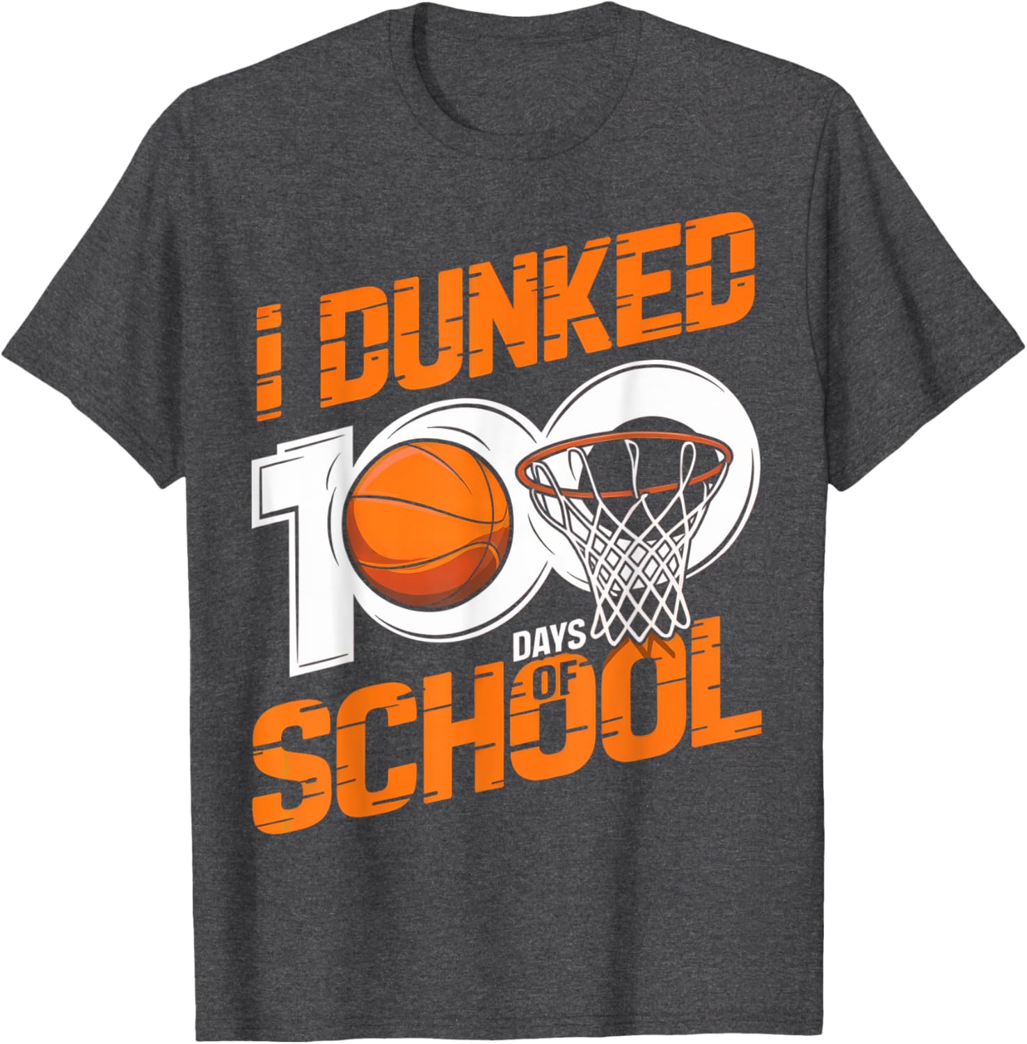 100 Days of School Basketball T-Shirt Fun Design for Kids - 12