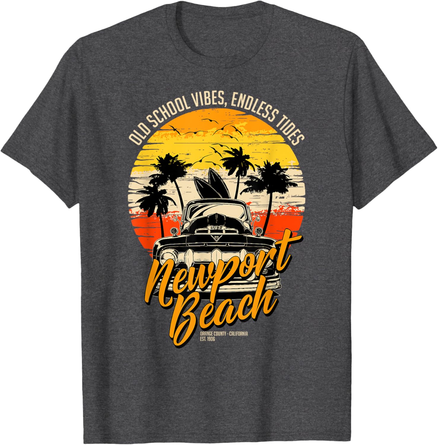 Vintage Newport Beach T-Shirt with Endless Tides Old School Vibes - 2