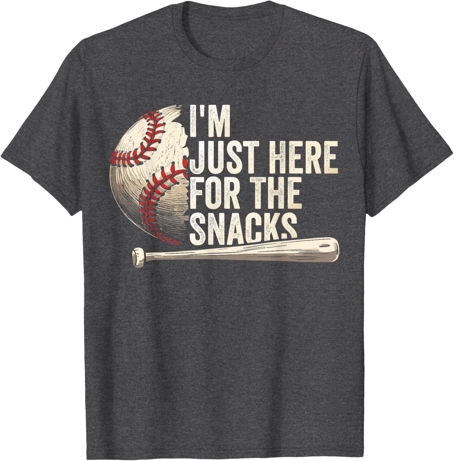 Funny Fantasy Baseball League T-Shirt I'm Just Here For The Snacks - 15