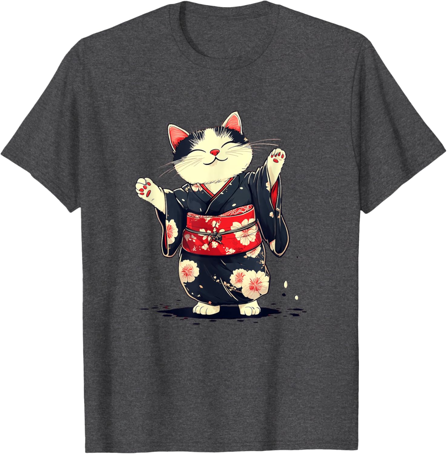 Pretty Kimono Cat T-Shirt for Japanese Style Lovers - Unisex Kids Adults - 12