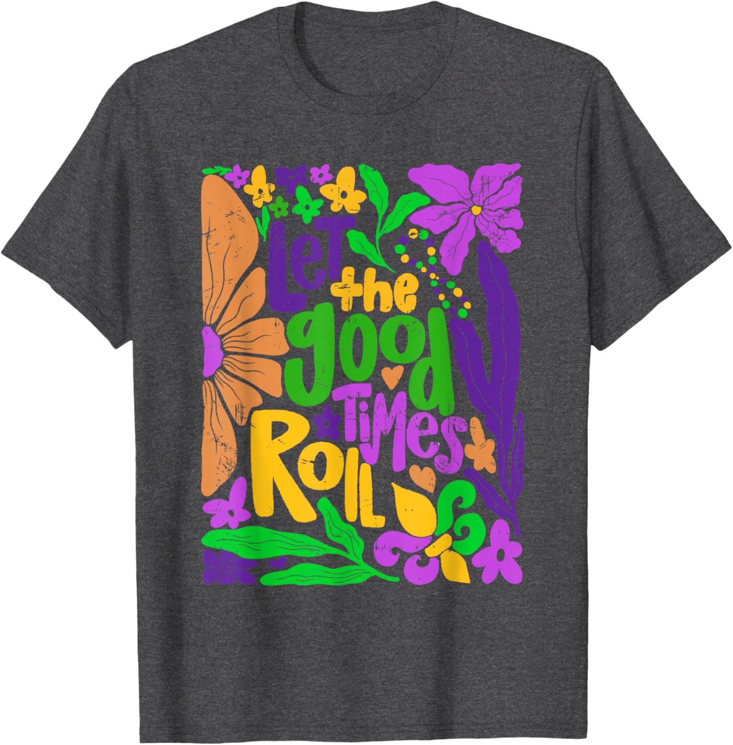 Mardi Gras Let the Good Times Roll Fleur De Lis T-Shirt for All Ages - 8
