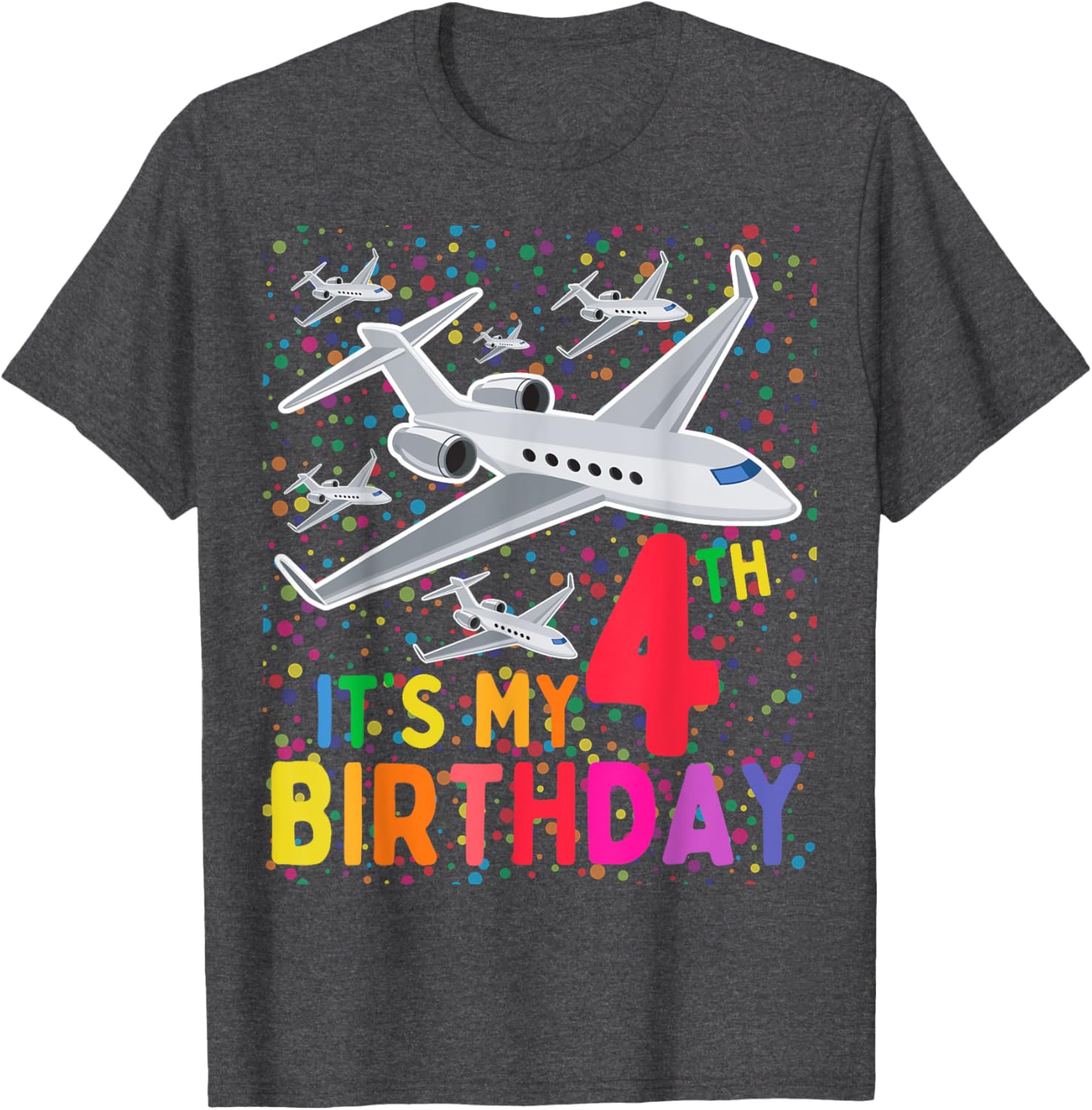Its My 4th Birthday Airplane T-Shirt for Boys and Girls Fun Gift - 14
