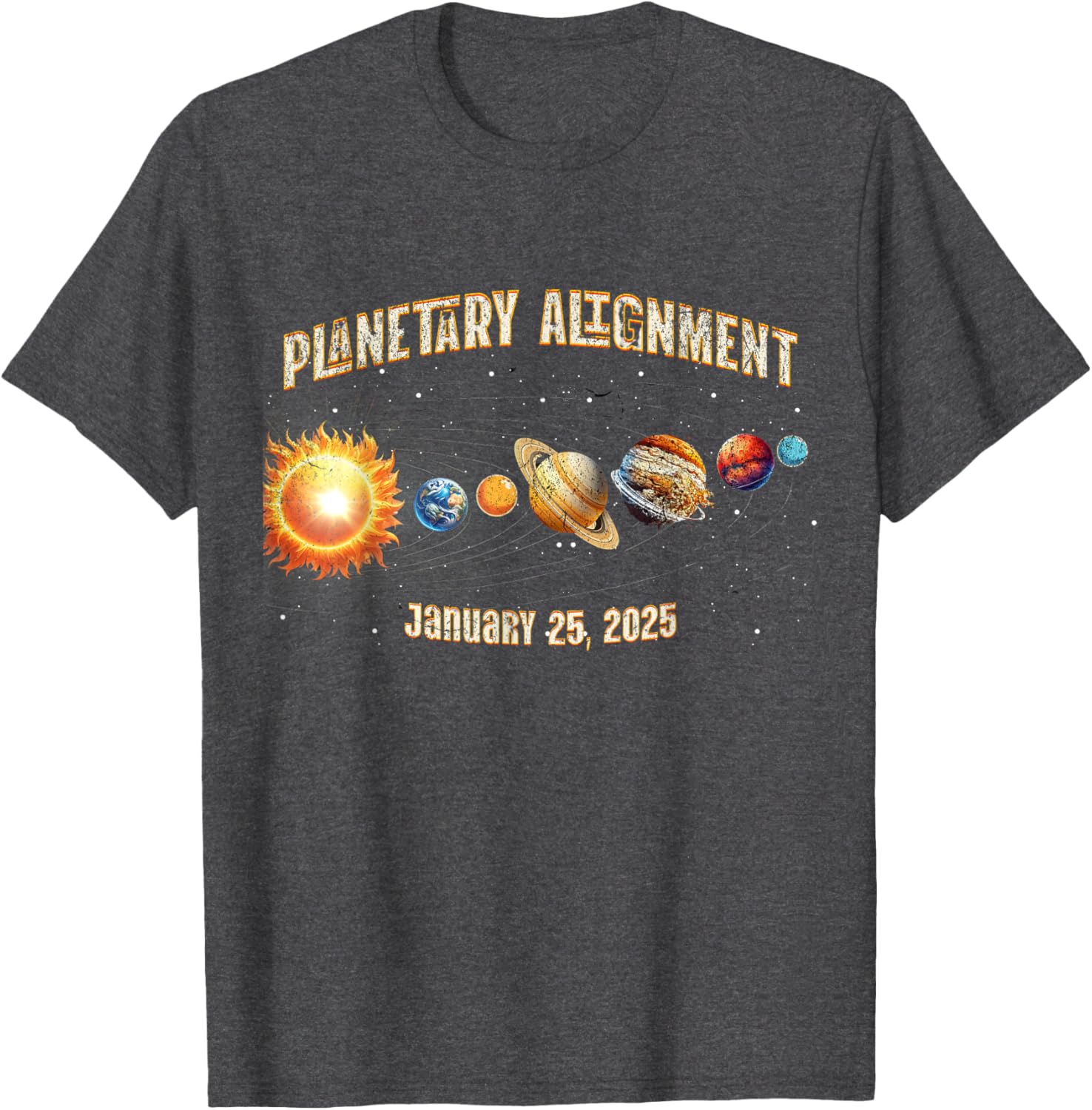 Vintage Planetary Alignment Memory T-Shirt for January 25 2025 Events - 12
