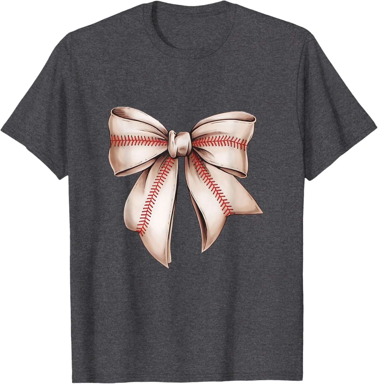 Retro Baseball Bow T-Shirt for Sports Lovers, Fun Sublimation Design - 25