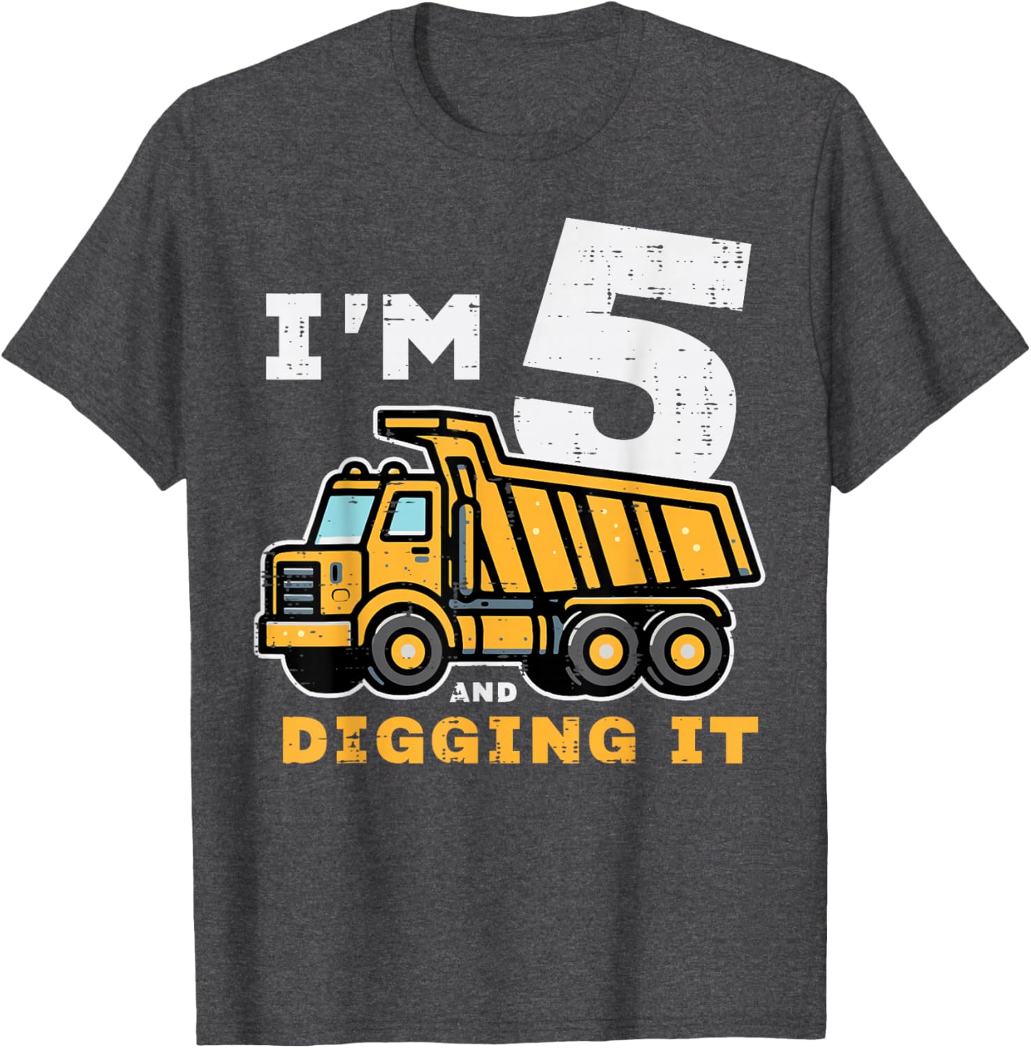 5th Birthday Dump Truck T-Shirt for Boys I’m 5 Digging It Fun Kids Tee - 16
