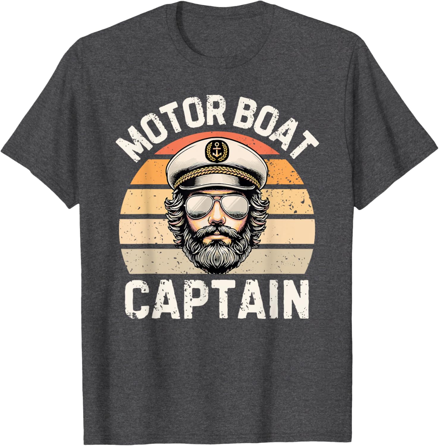 Funny Retro Motor Boat Captain T-Shirt for Nautical Enthusiasts - 22