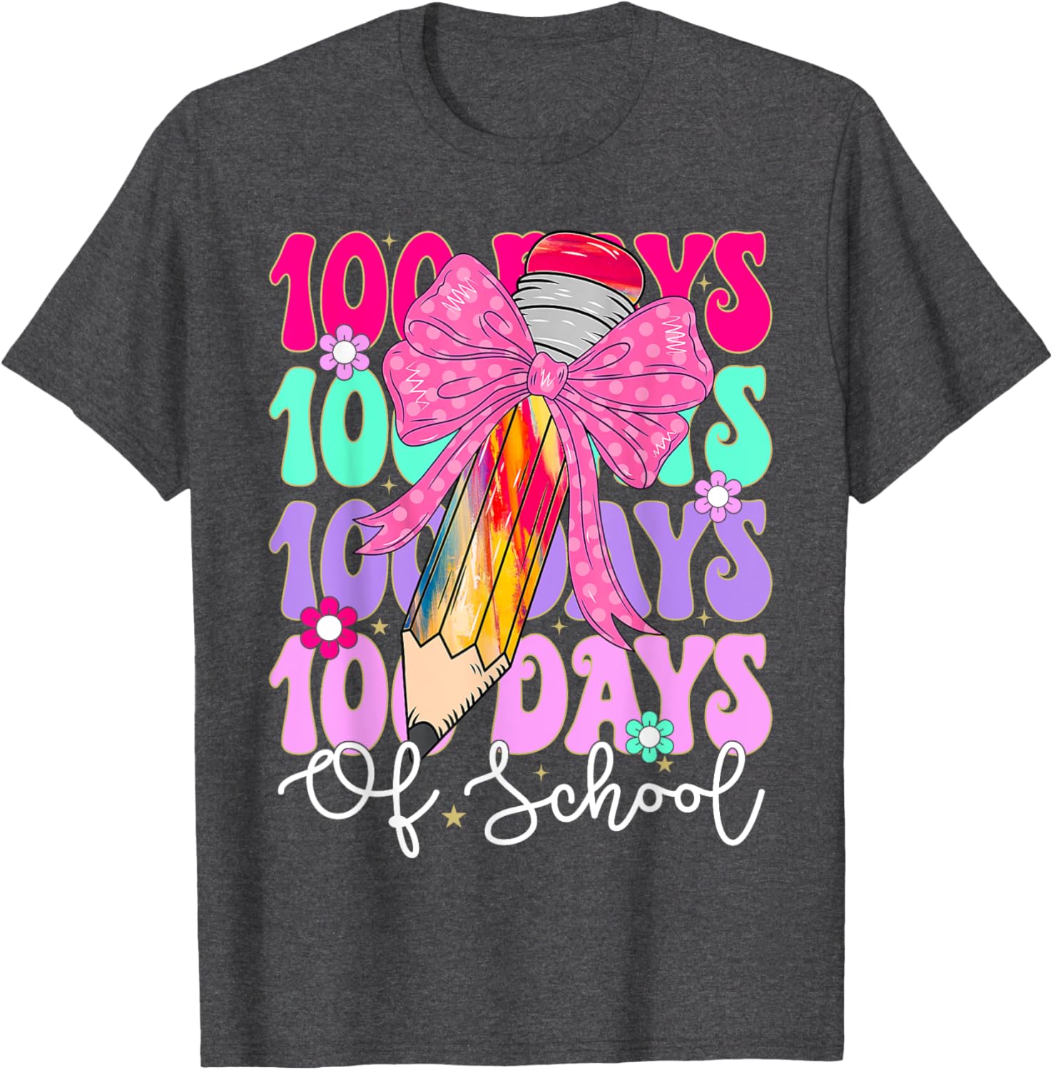 100 Days of School T-Shirt for Girls Fun Teacher Appreciation Gift - 9