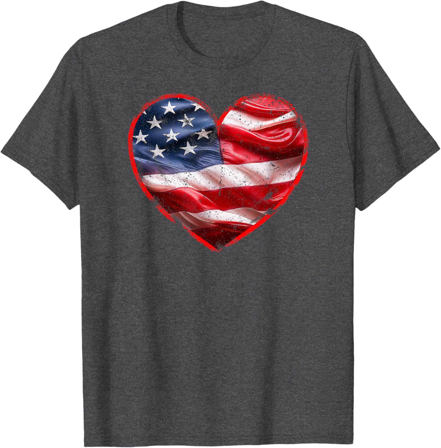 Heart-Shaped American Flag T-Shirt | Patriotic Clothing for All - 7