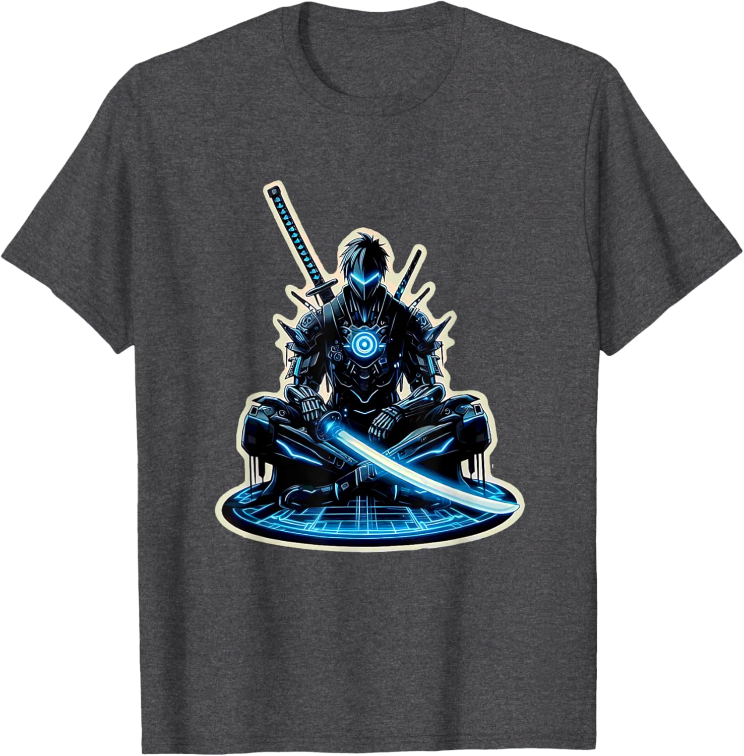 Futuristic Anime Samurai Gamer Warrior T-Shirt for Sci-Fi Fans - 2