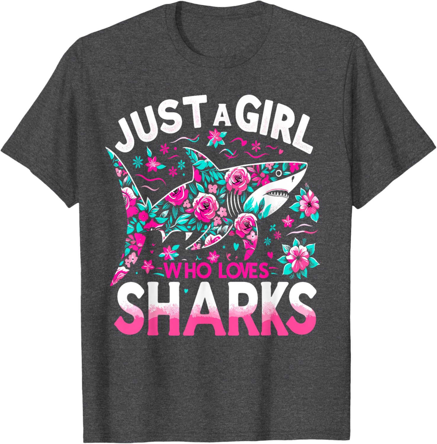 Just A Girl Who Loves Sharks T-Shirt for Shark Lovers and Ocean Fans - 9