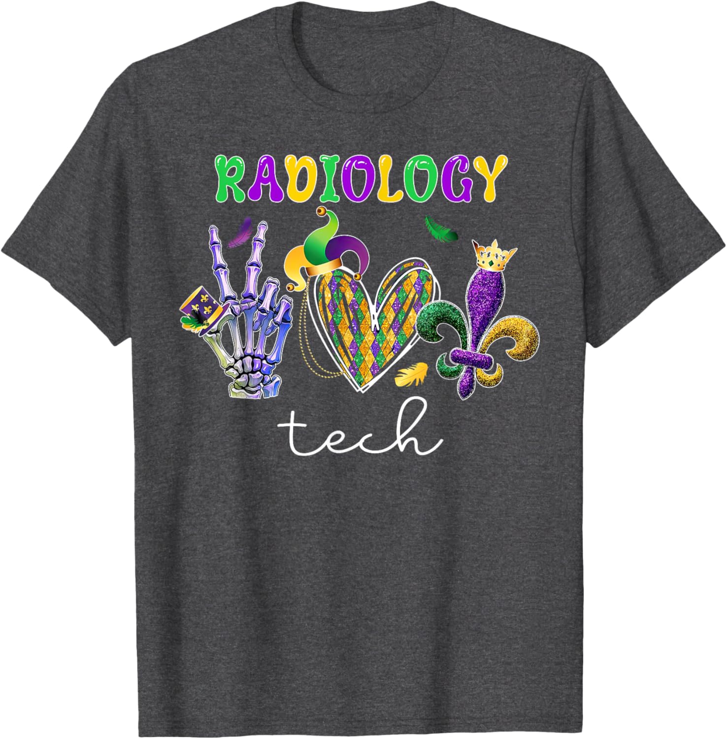 Radiology Tech Mardi Gras T-Shirt for X-Ray Technologists and Fans - 1