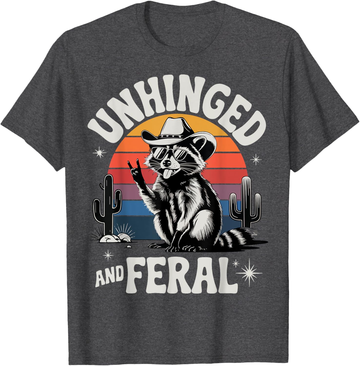 Funny Retro Cowboy Raccoon T-Shirt for Rodeo Lovers and Animal Fans - 1