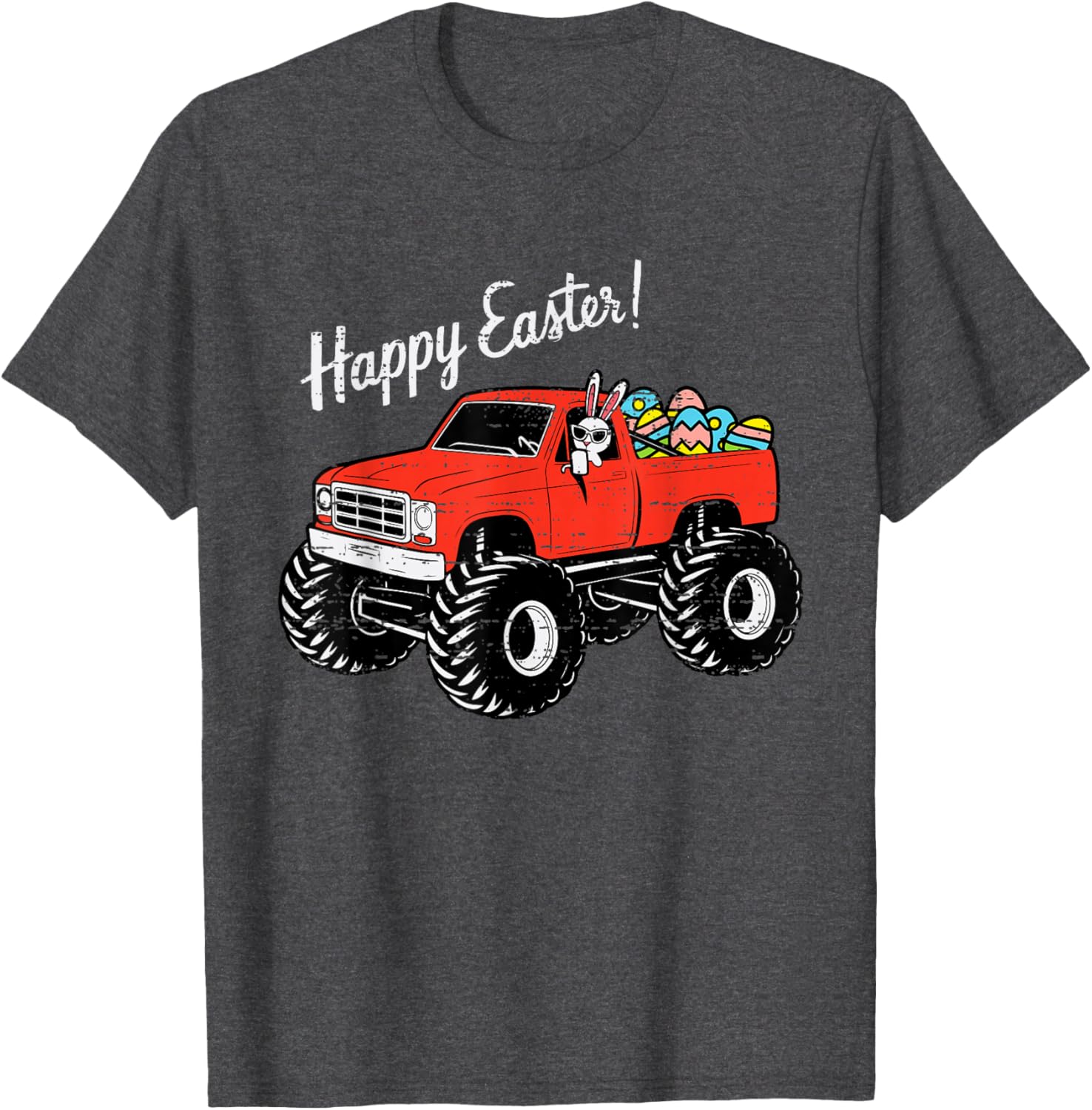 Boys Happy Easter Truck T-Shirt with Colorful Eggs for Toddlers - 3