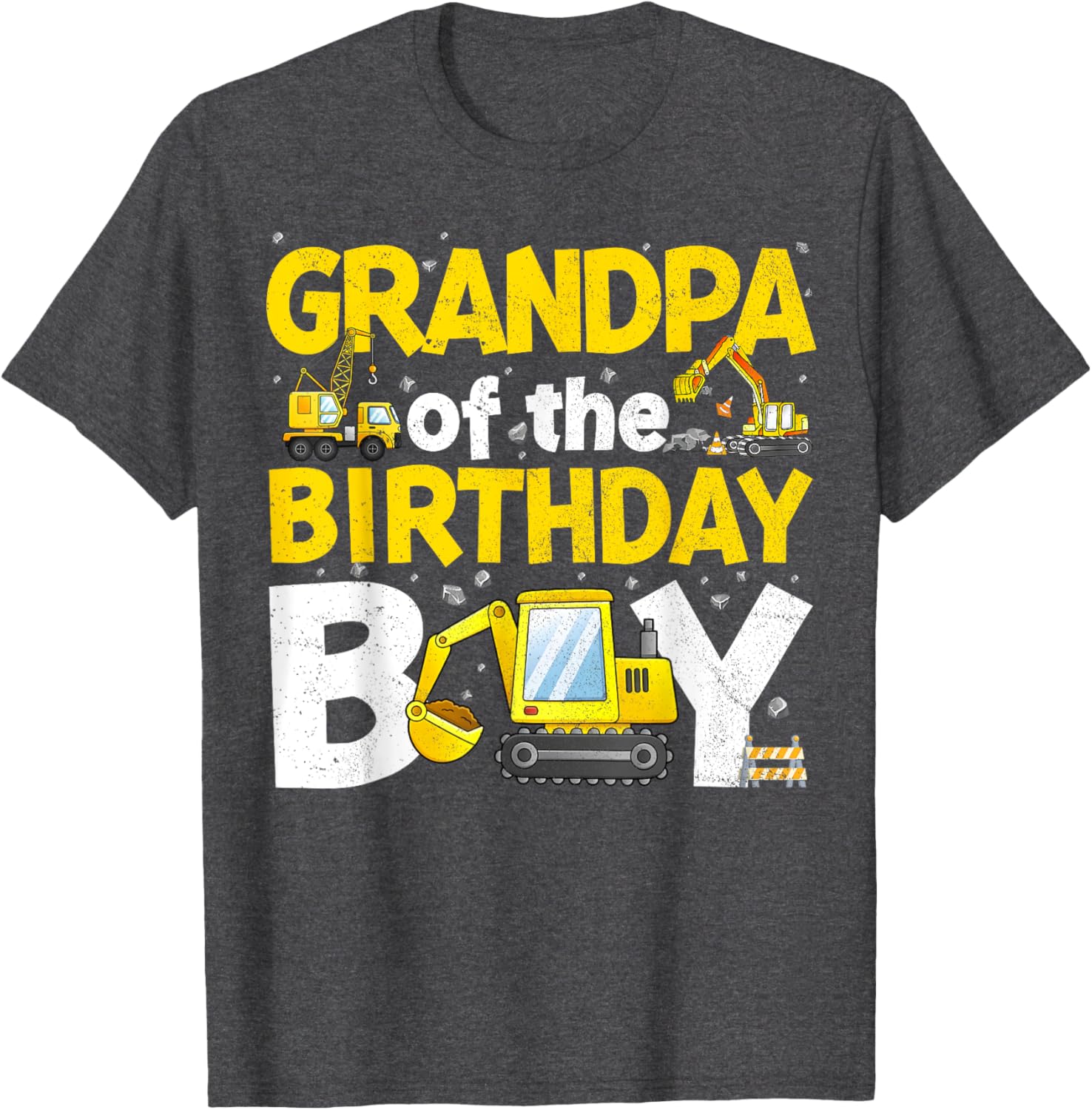 Grandpa Of The Birthday Boy Construction Family Party T-Shirt Gift - 21