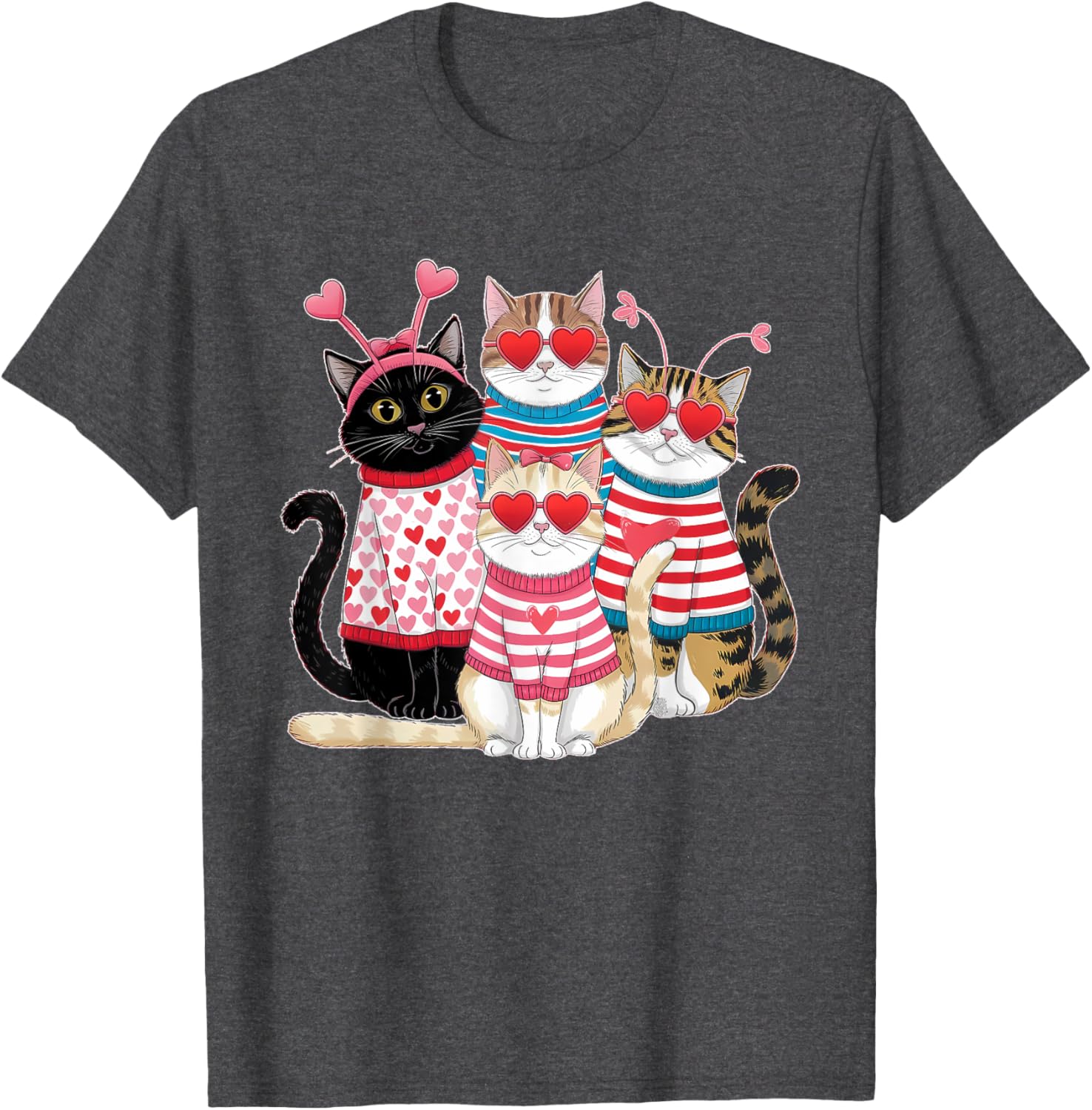 Happy Meowentine's Cute Cat T-Shirt for Girls - Perfect Valentine's Gift - 21