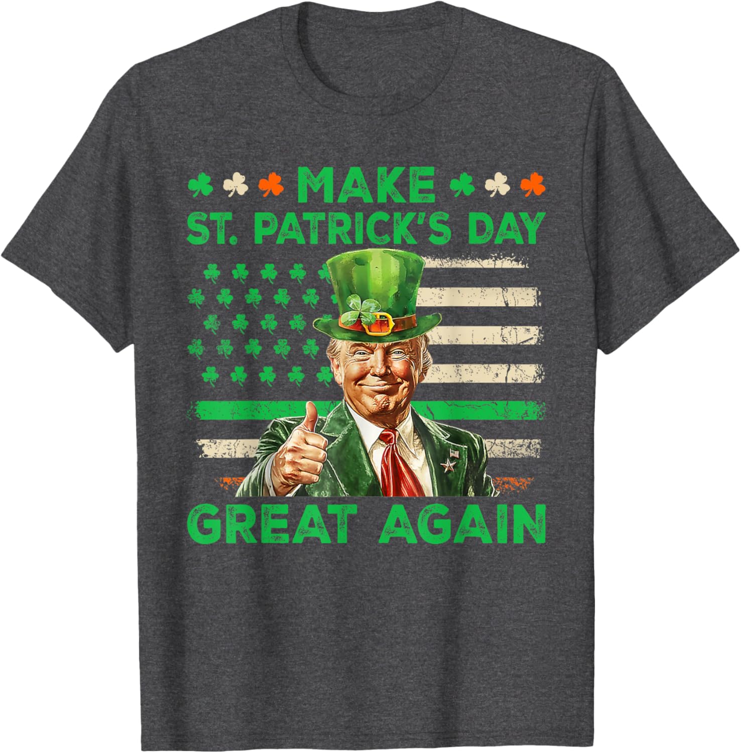 St Patricks Day Trump T-Shirt Irish American Flag Fun Apparel - 10