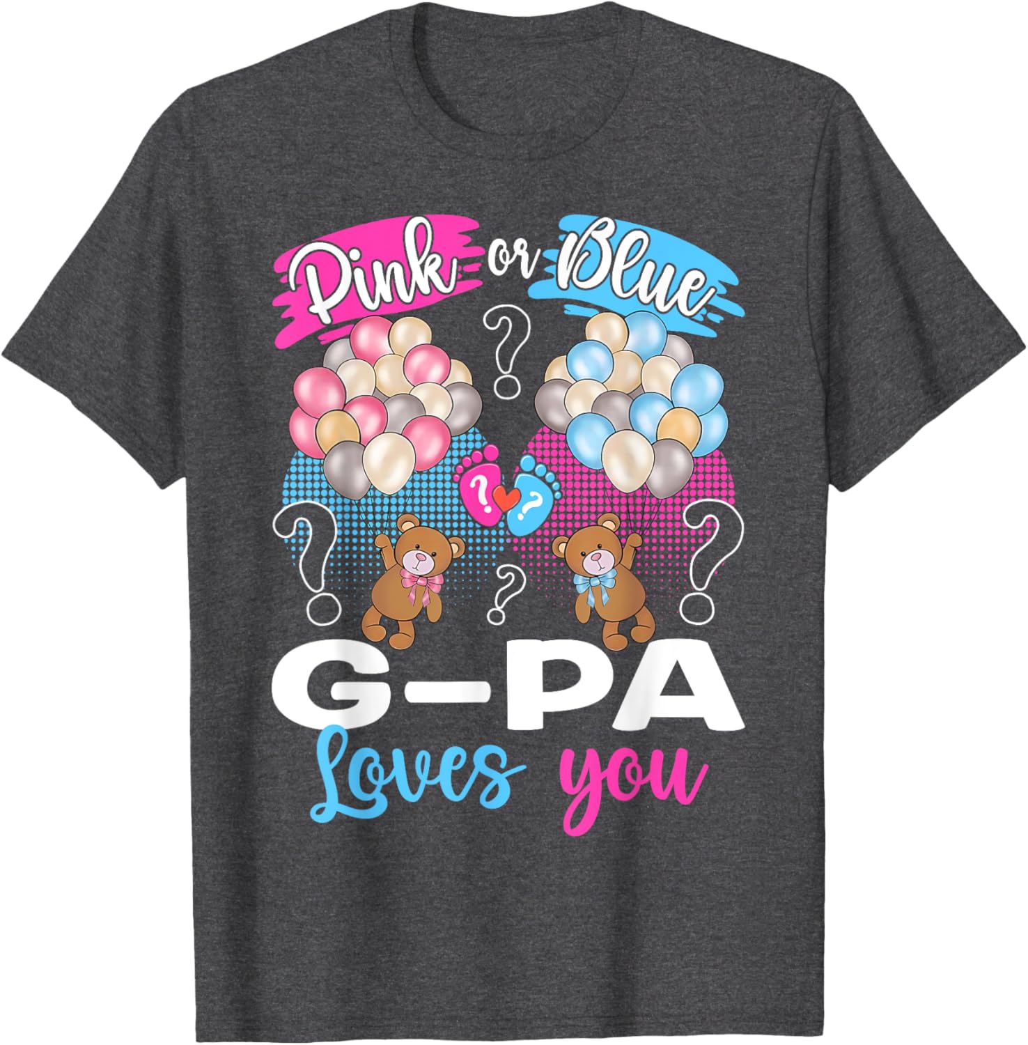 Bears Pink or Blue G-Pa Loves You Gender Reveal T-Shirt for Kids - 4