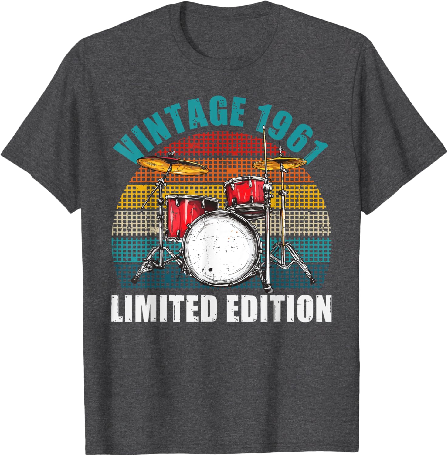 Vintage 1961 Drummer 64th Birthday T-Shirt for Percussion Enthusiasts - 8