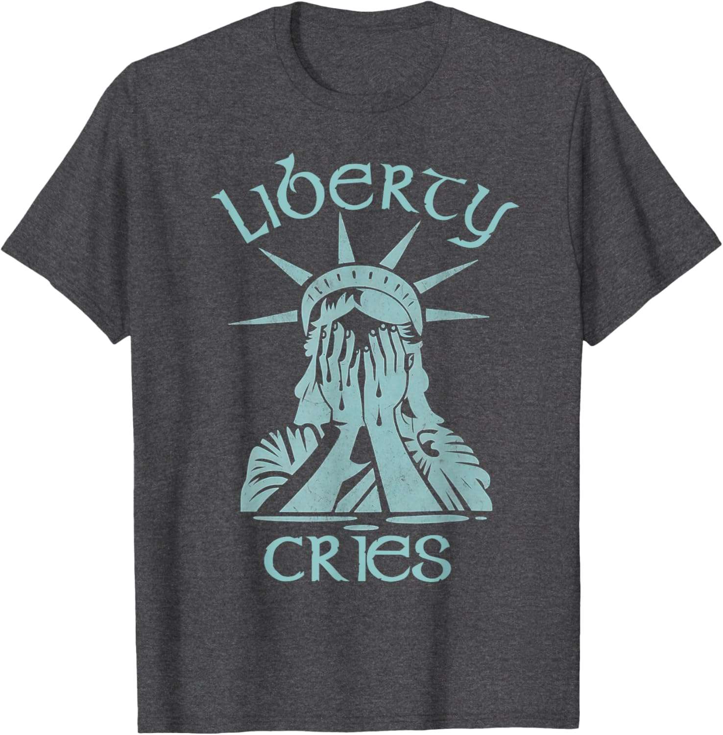Statue of Liberty Headache Disgust Cry T-Shirt for American Pride - 20