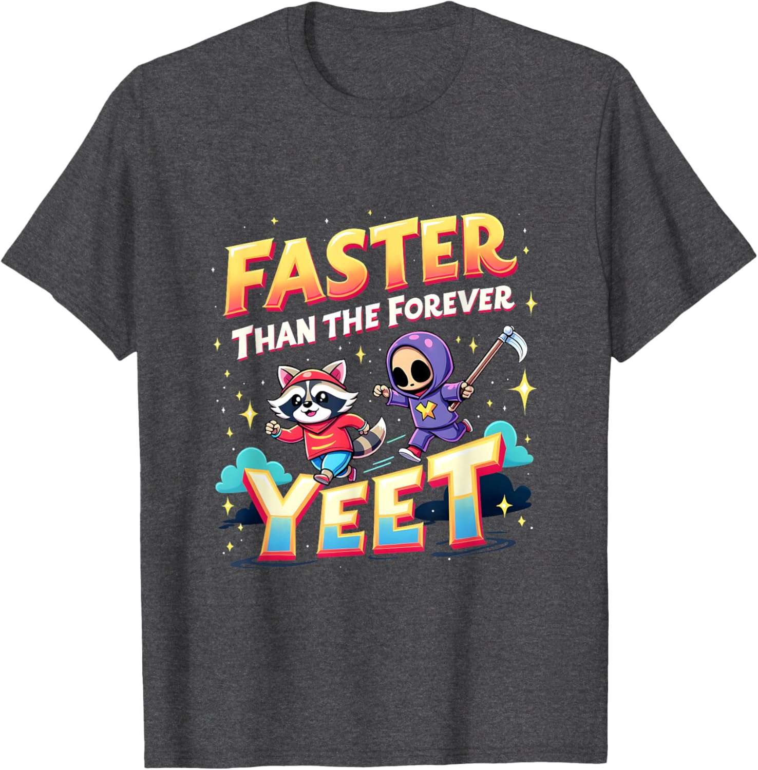 Faster Than The Forever Yeet Funny Raccoon Sloth T-Shirt for Fun Lovers - 6